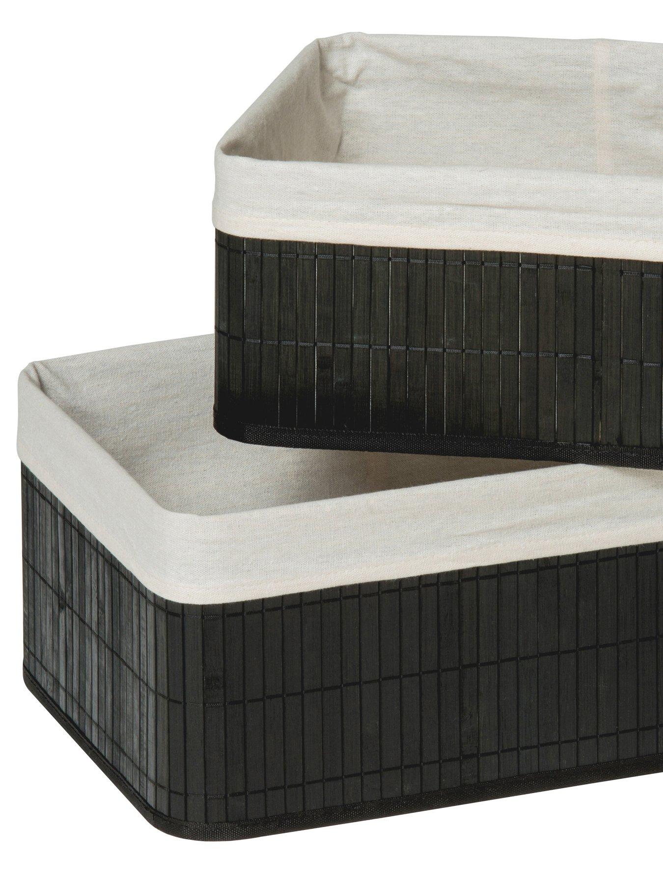 Image 2 of 3 of Interiors By Premier Set Of Two Kankyo Black Bamboo Storage Boxes