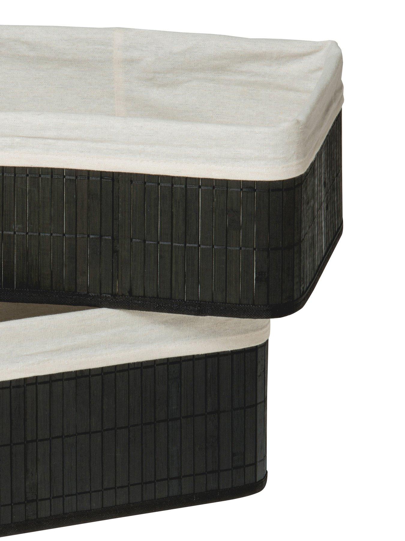 Image 3 of 3 of Interiors By Premier Set Of Two Kankyo Black Bamboo Storage Boxes