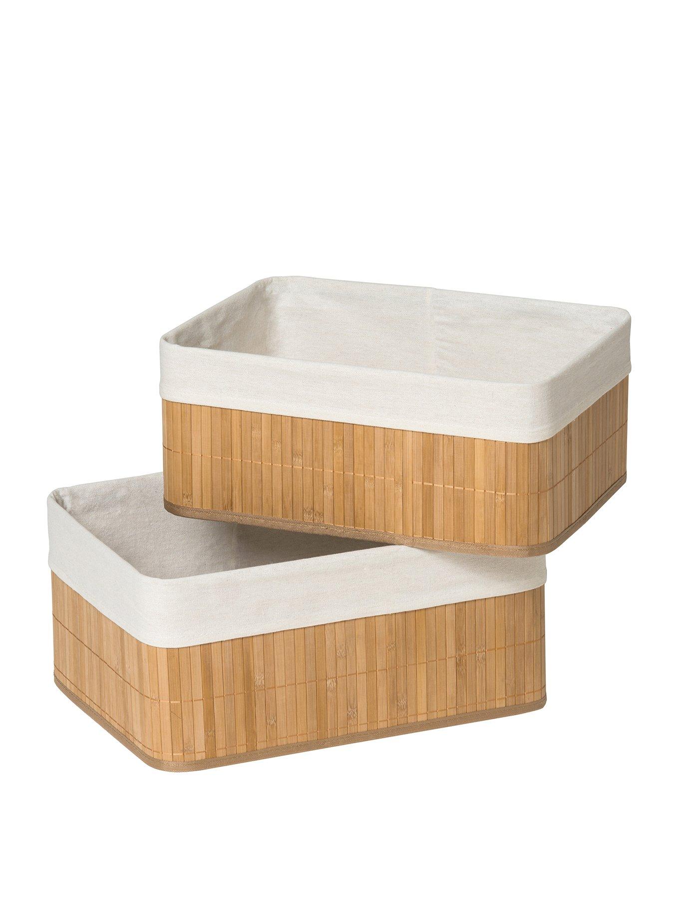 undefined Set Of Two Kankyo Bamboo Storage Boxes