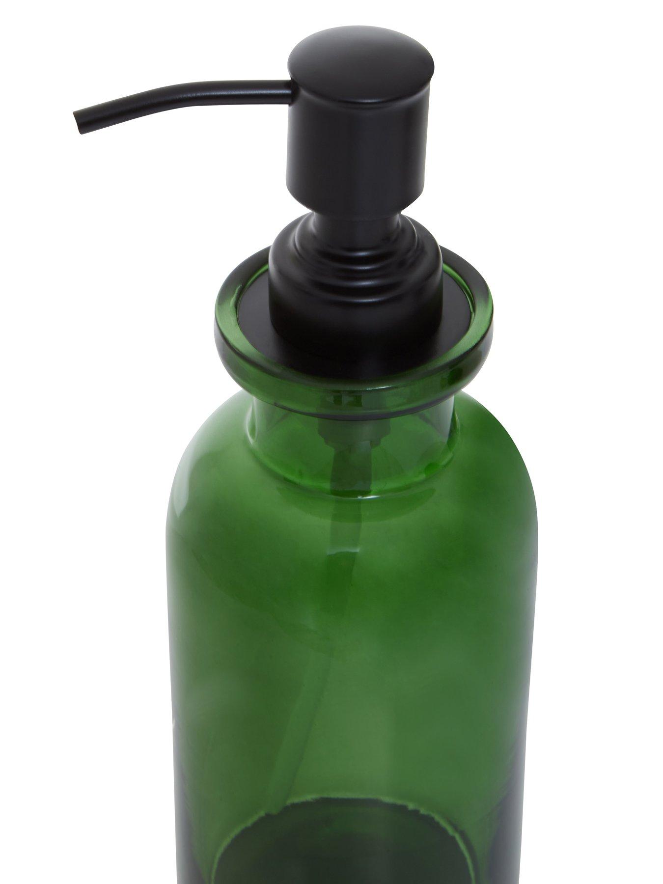 Image 2 of 4 of Interiors By Premier Allegra Kiara Green Glasss Soap Dispenser