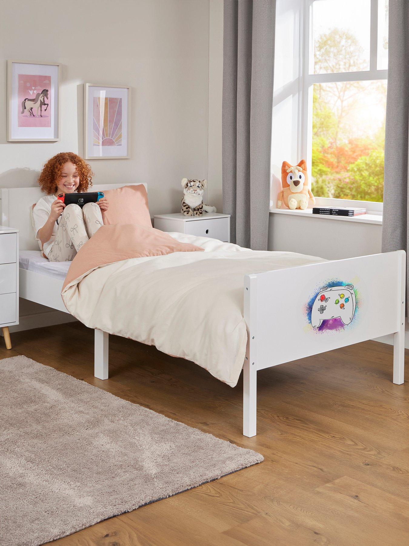 undefined Kids White Single Bed - Gaming