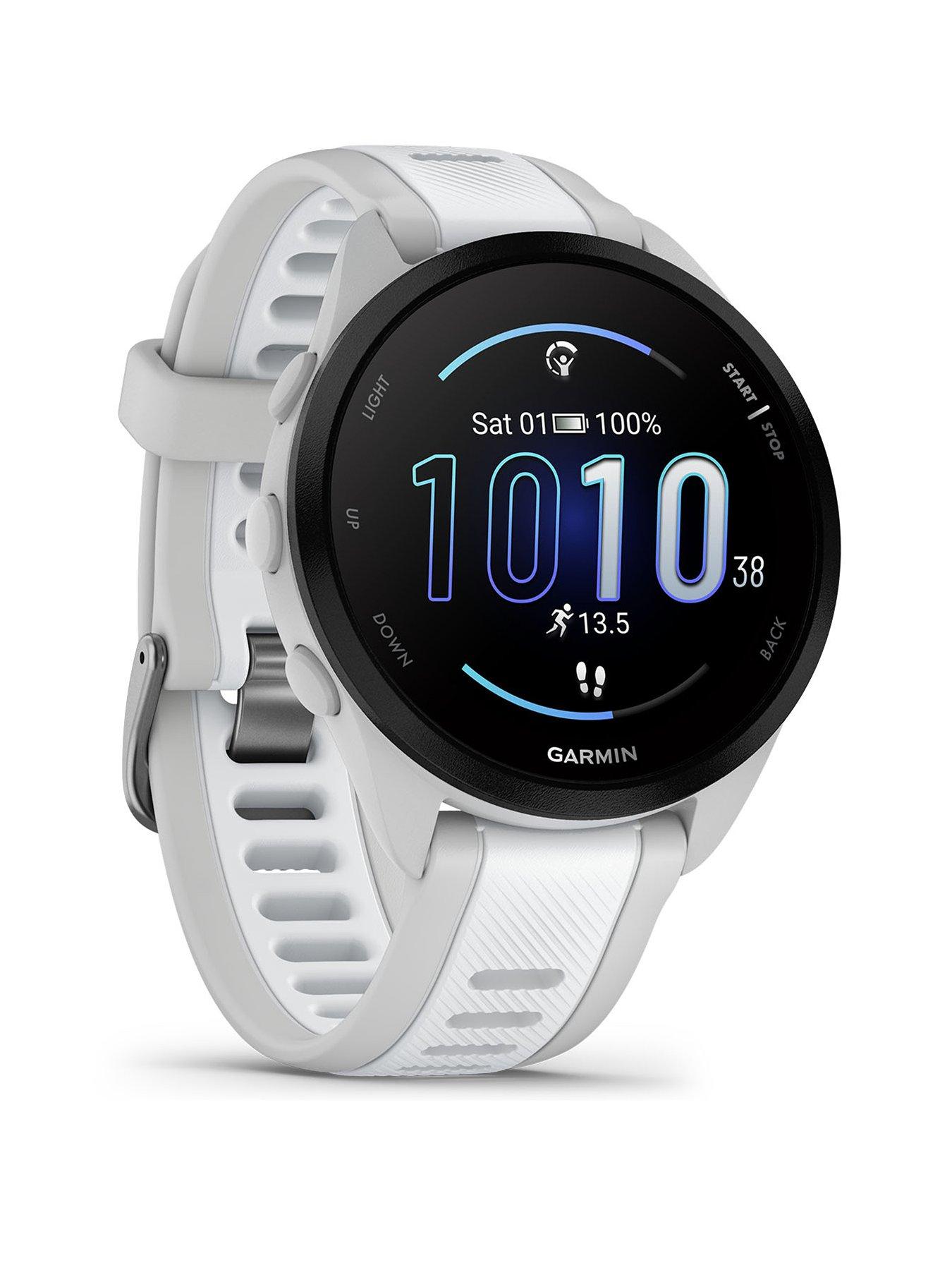Garmin Forerunner 165 Smartwatch with Music, GPS, WiFi - Mist Grey/Whitestone