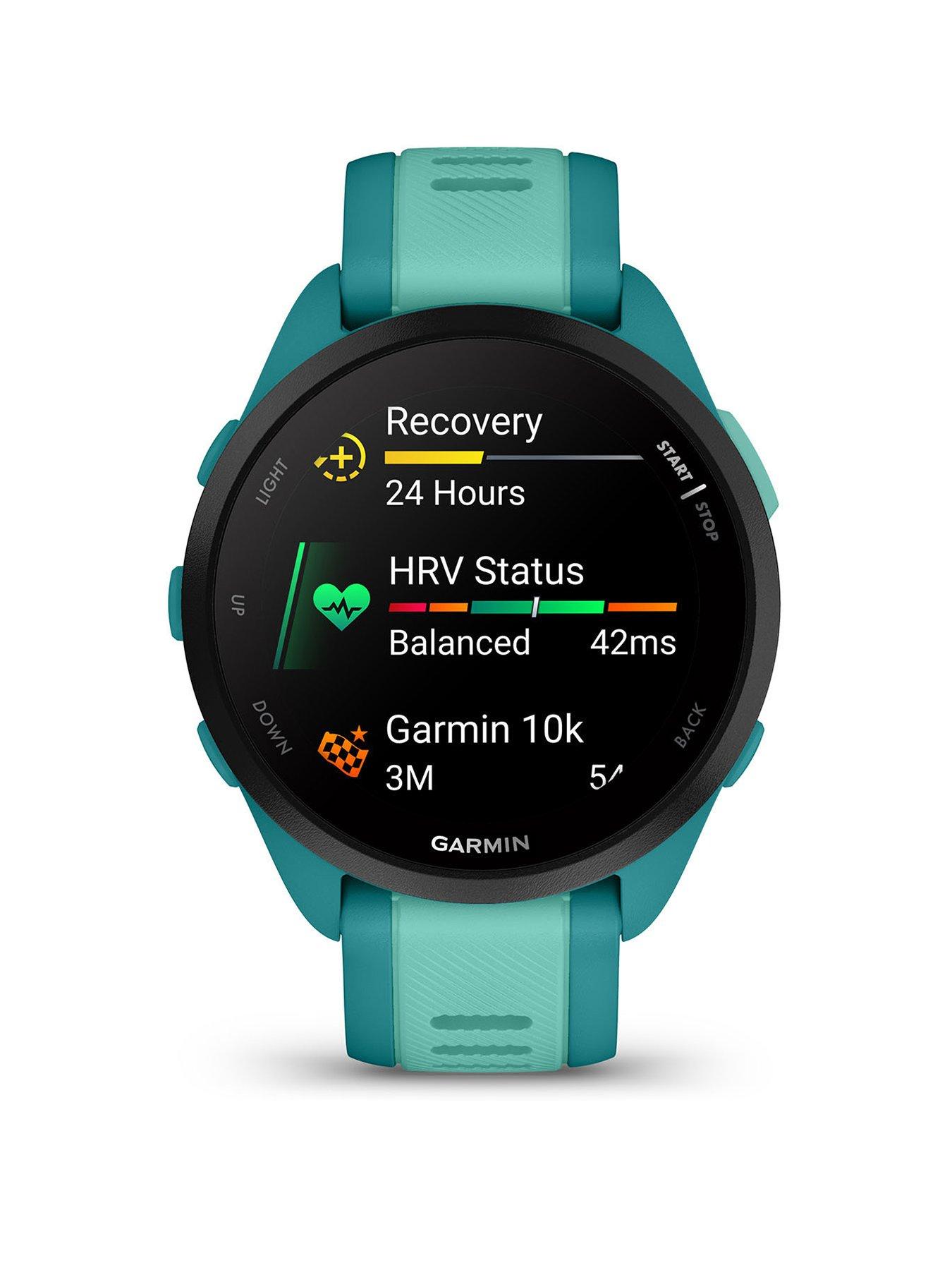 stillFront image of garmin-forerunner-165-smartwatch-withnbspmusic-gps-wifi--nbspturquoiseaqua