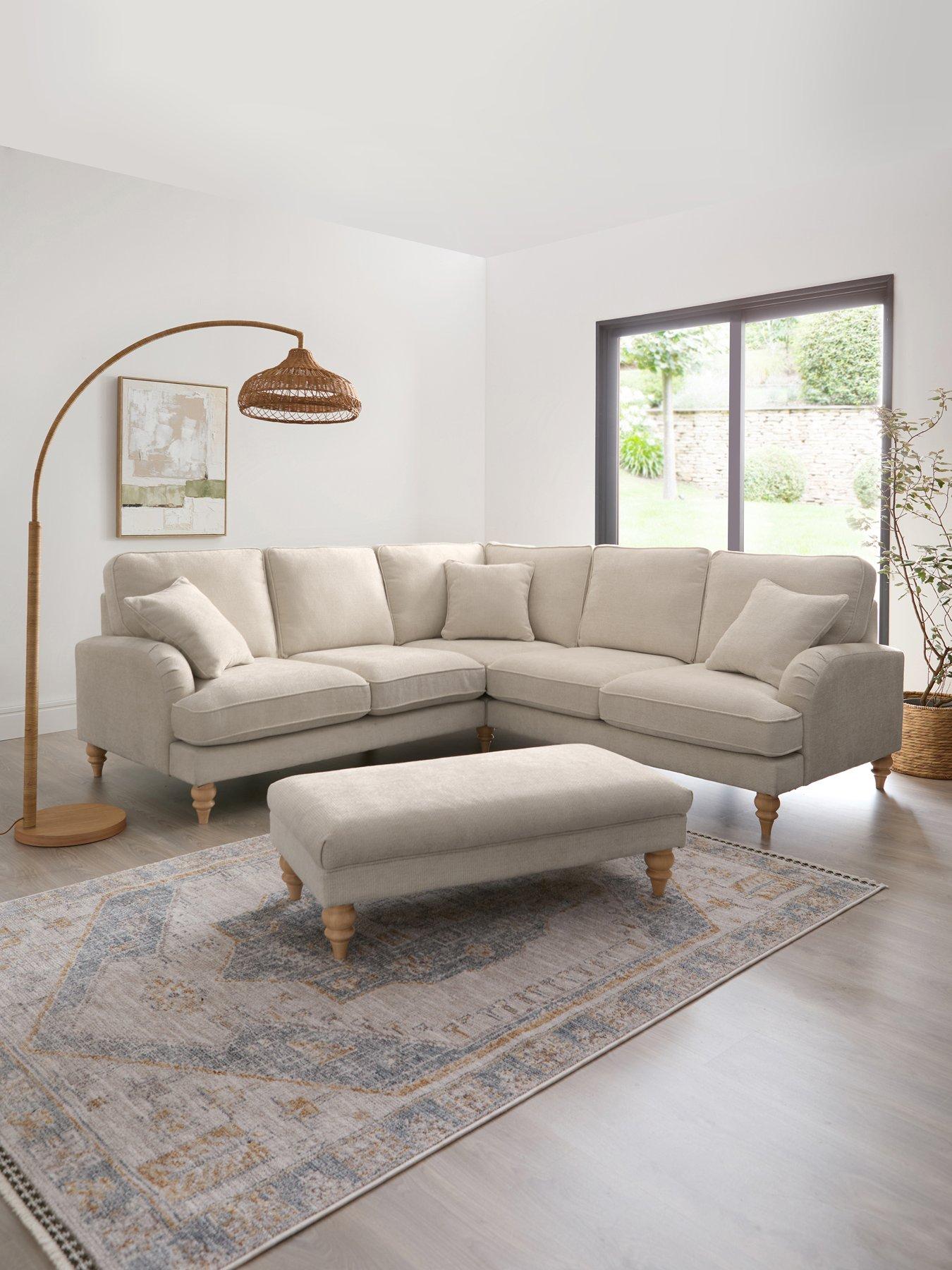 Michelle Keegan Home Hepburn Fabric Corner Group Sofa + Footstool - FSC® Certified