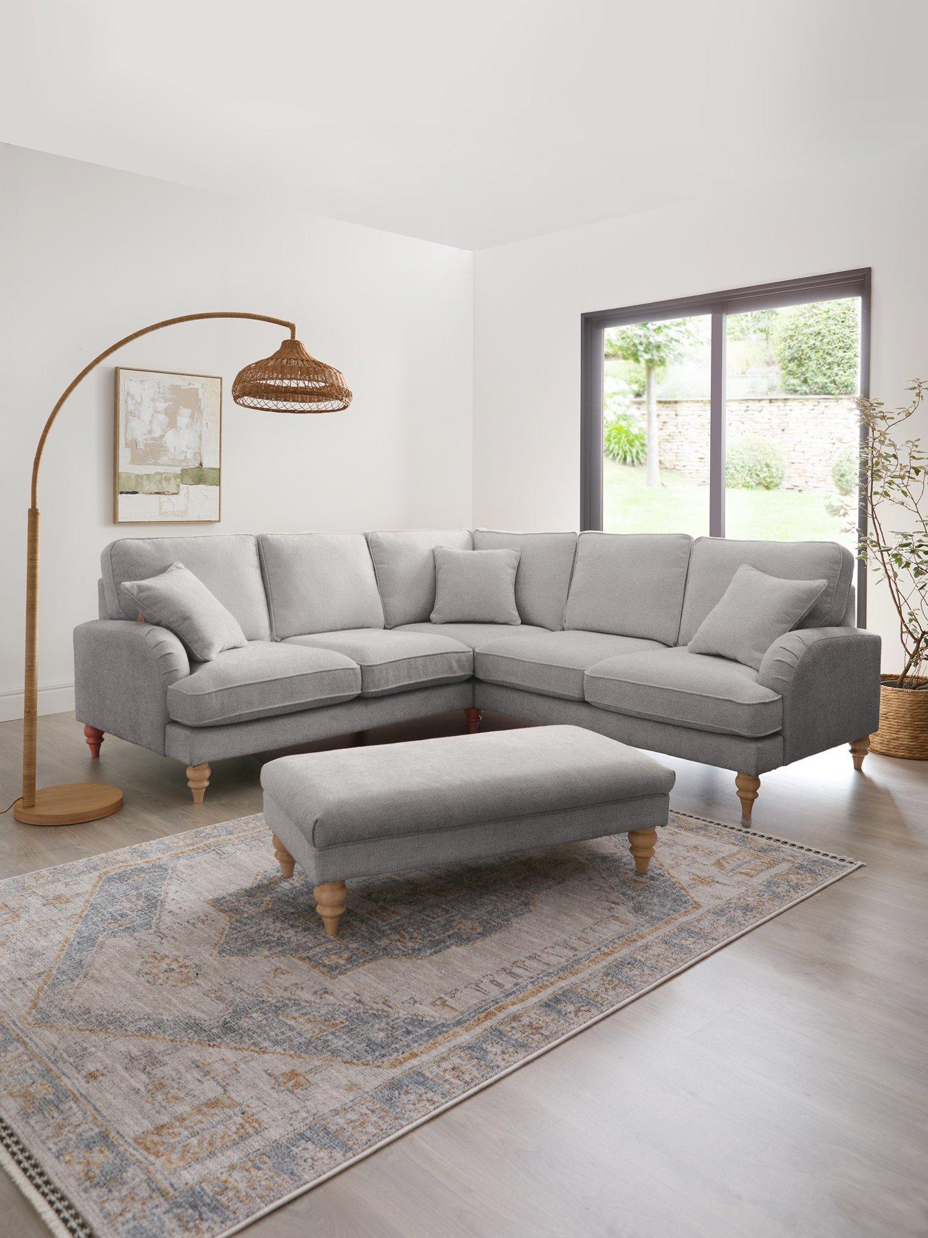 Michelle Keegan Home Hepburn Fabric Corner Group Sofa + Footstool - FSC® Certified