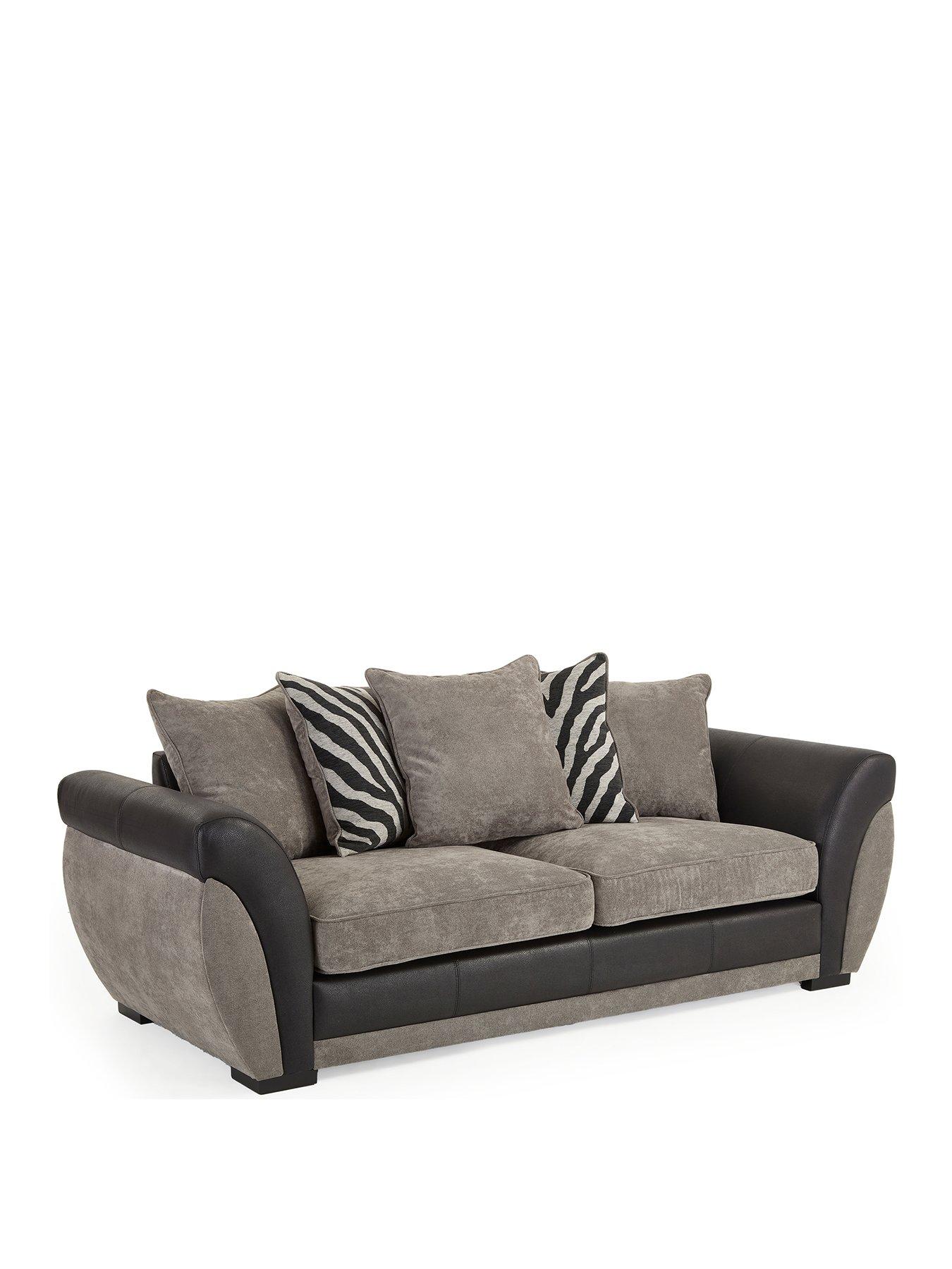 Image 3 of 7 of The Very Collection Nova Fabric/Faux Leather 3 Seater Sofa + Armchair&nbsp;Set (Buy &amp; SAVE!) - FSC&reg; Certified