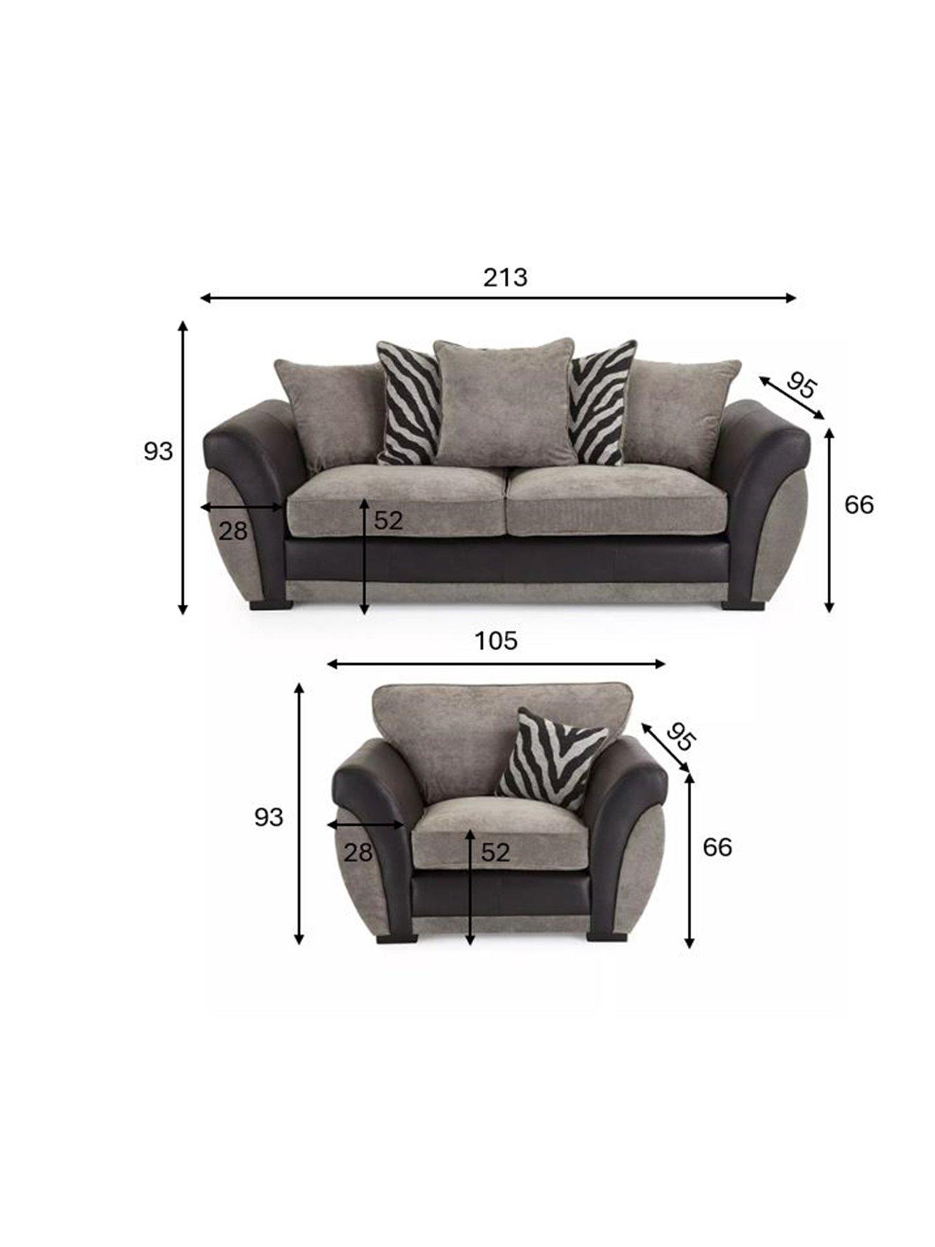 Image 7 of 7 of The Very Collection Nova Fabric/Faux Leather 3 Seater Sofa + Armchair&nbsp;Set (Buy &amp; SAVE!) - FSC&reg; Certified