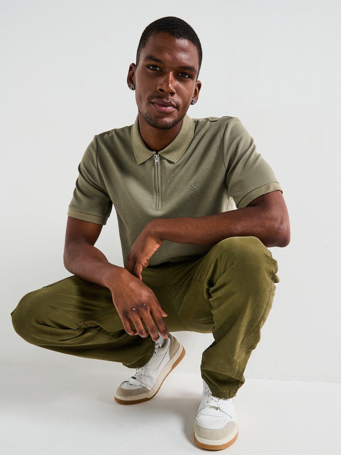 Jack & Jones Austin Short Sleeve Polo Shirt - Khaki