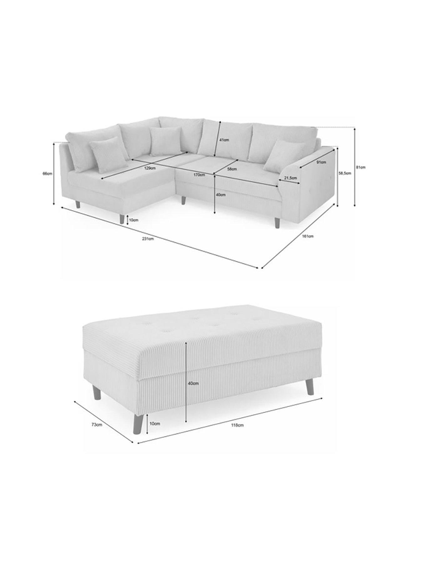 Image 7 of 7 of Very Home Rune Cord Lh Corner+Footstool