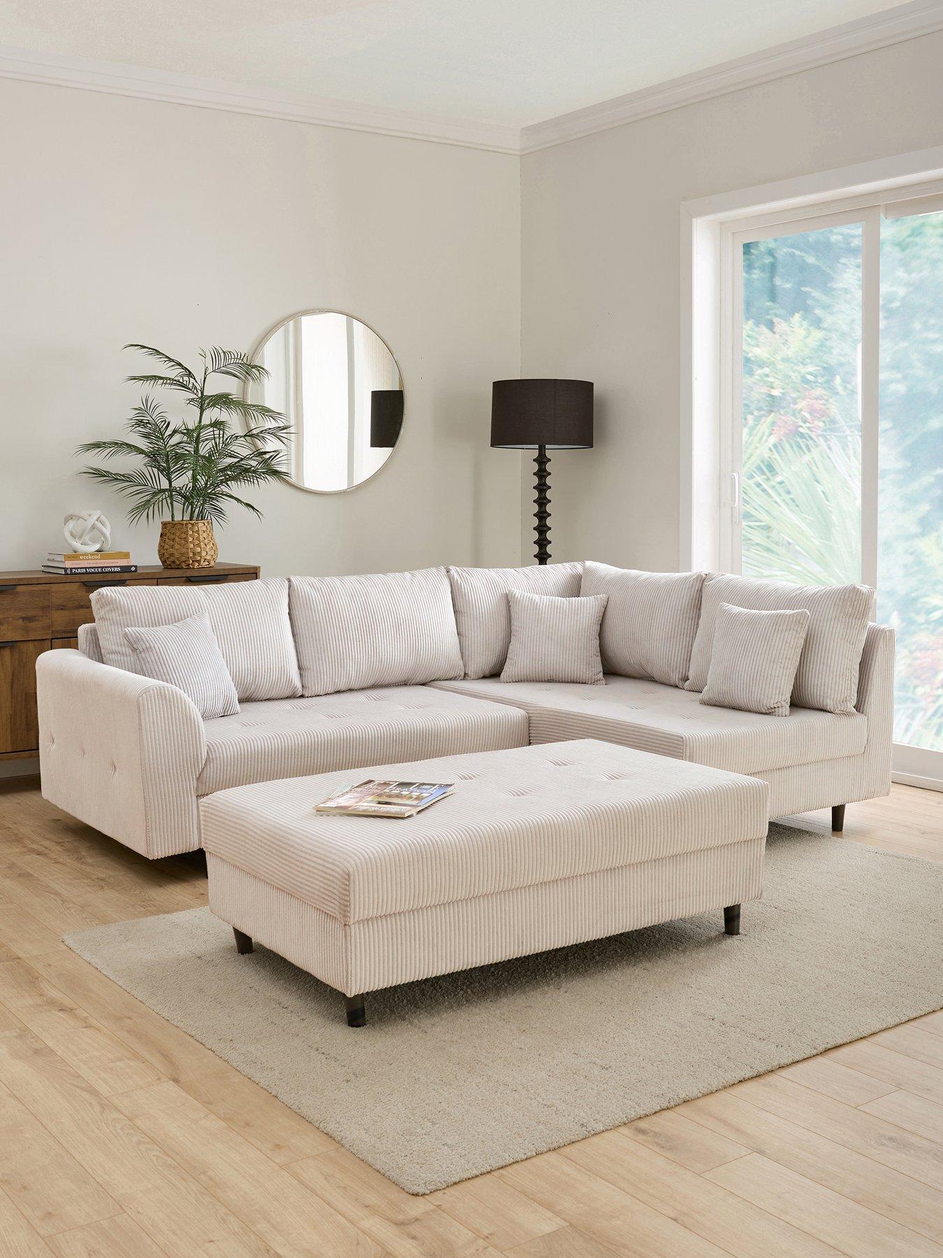 The Very Collection Rune Cord Right Hand Corner Group Sofa + Footstool - FSC® Certified
