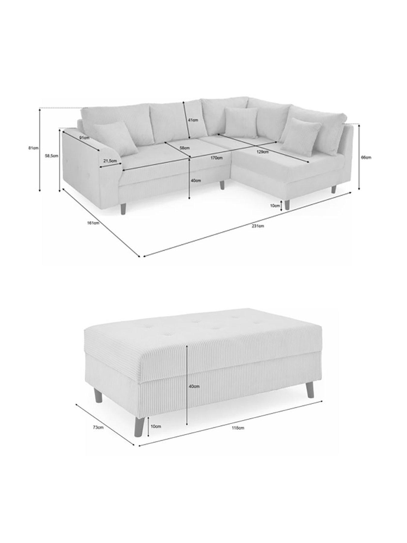 Image 7 of 7 of Very Home Rune Cord Rh Corner+Footstool