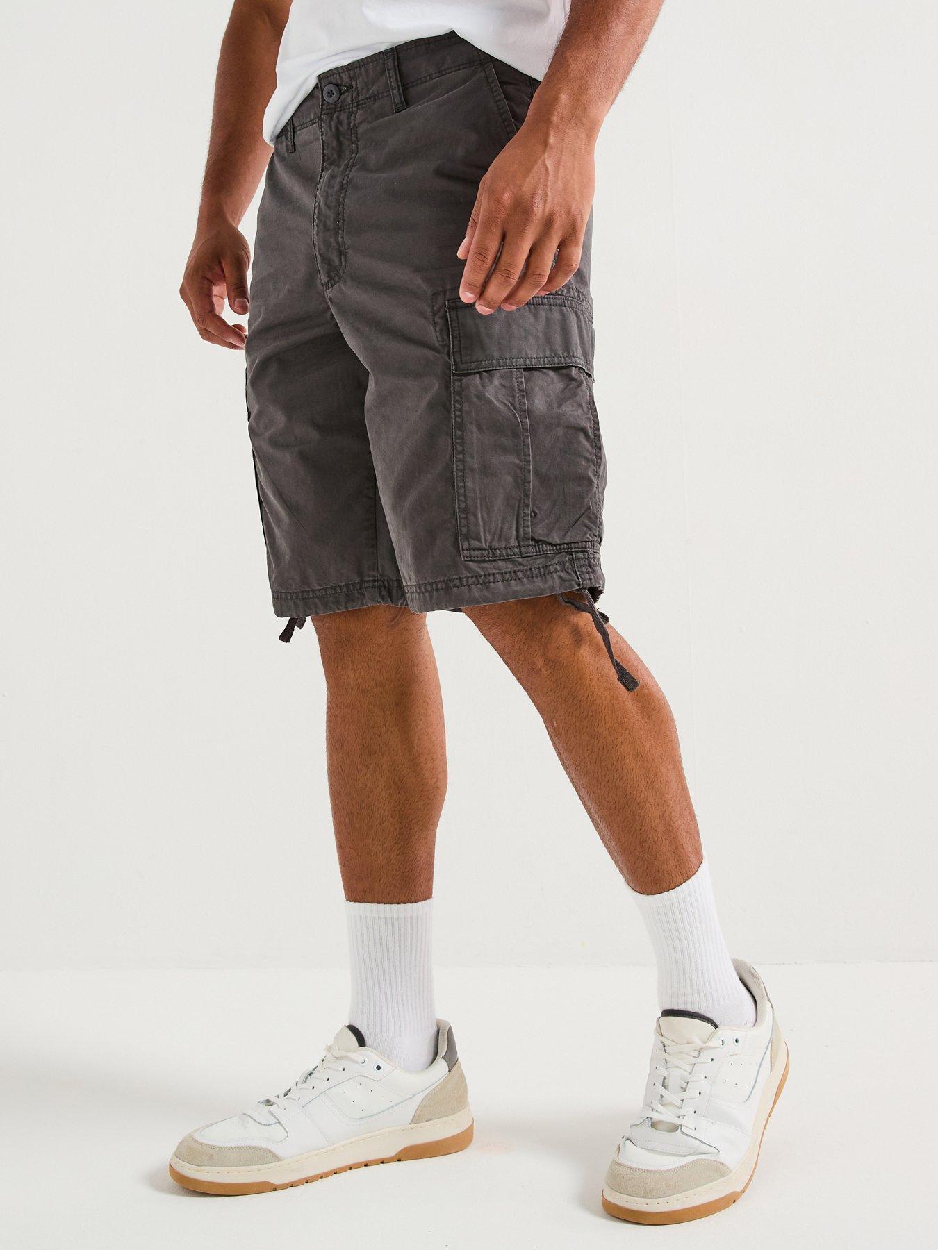 Jack & Jones Cole Frank Cargo Mid Length Shorts - Dark Grey