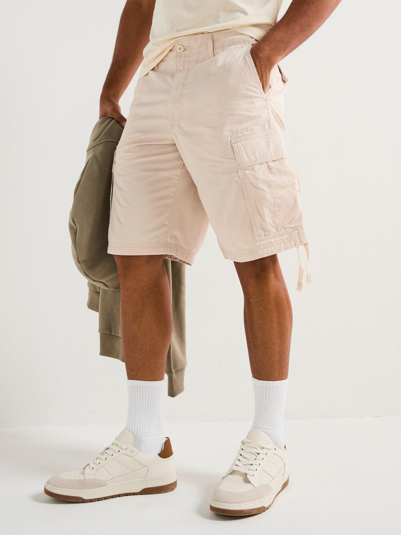 Jack & Jones Cole Frank Cargo Mid Length Shorts - Beige