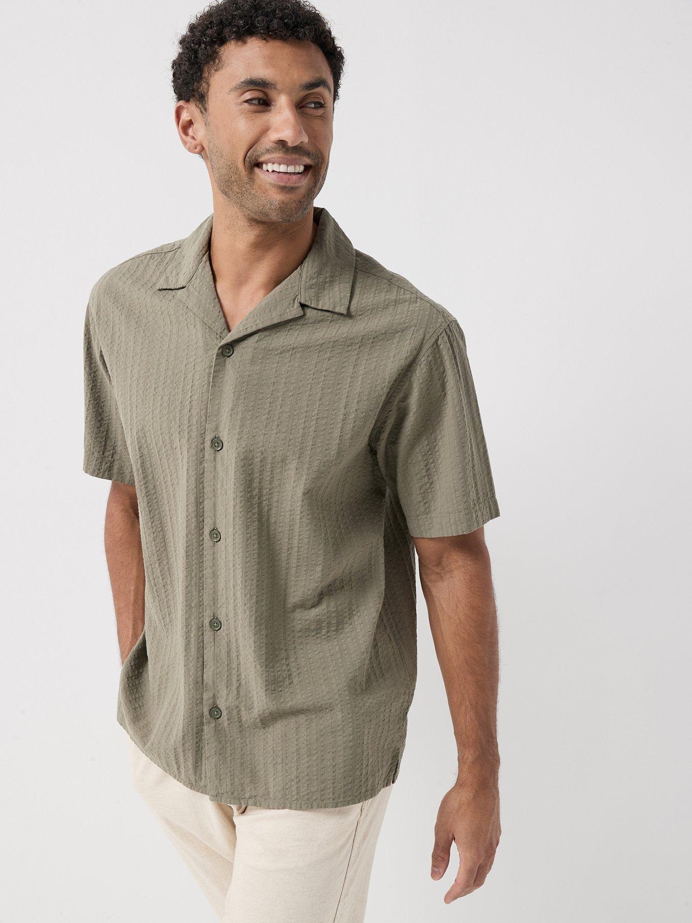 Jack & Jones Tyson Textured Resort Short Sleeve Shirt - Khaki