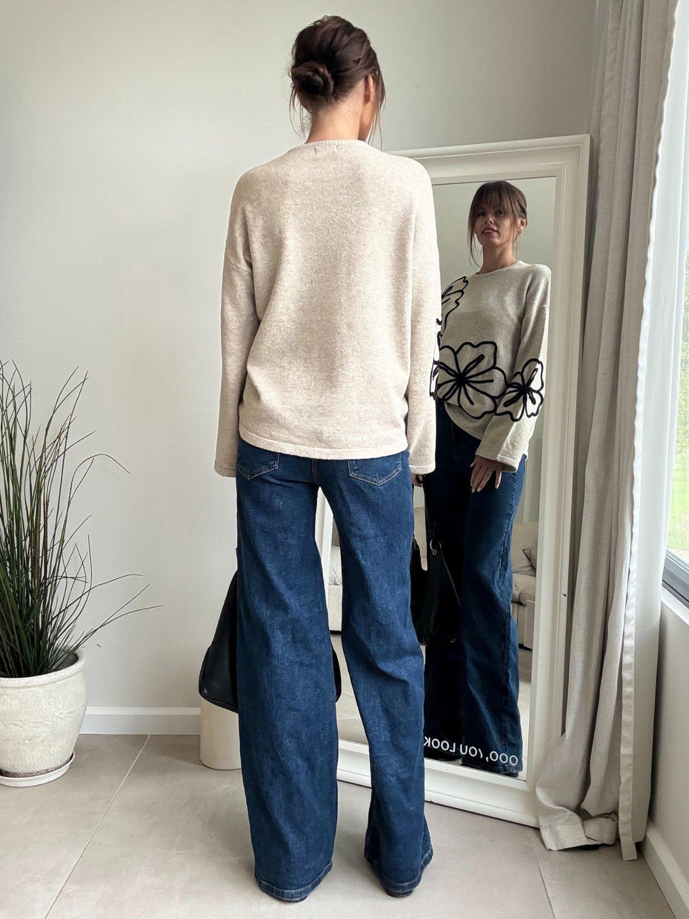  image of style-cheat-floral-knit-top-beige