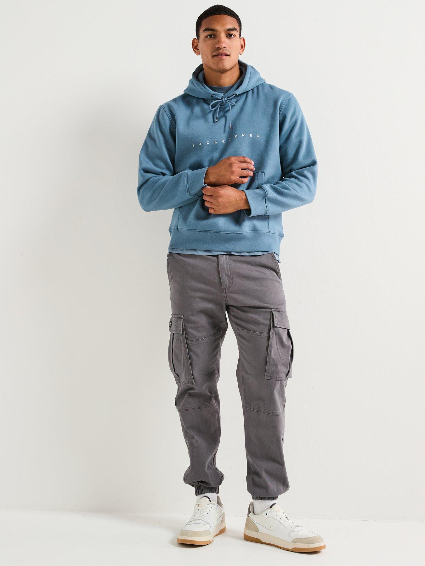  image of jack-jones-star-hoodie-blue
