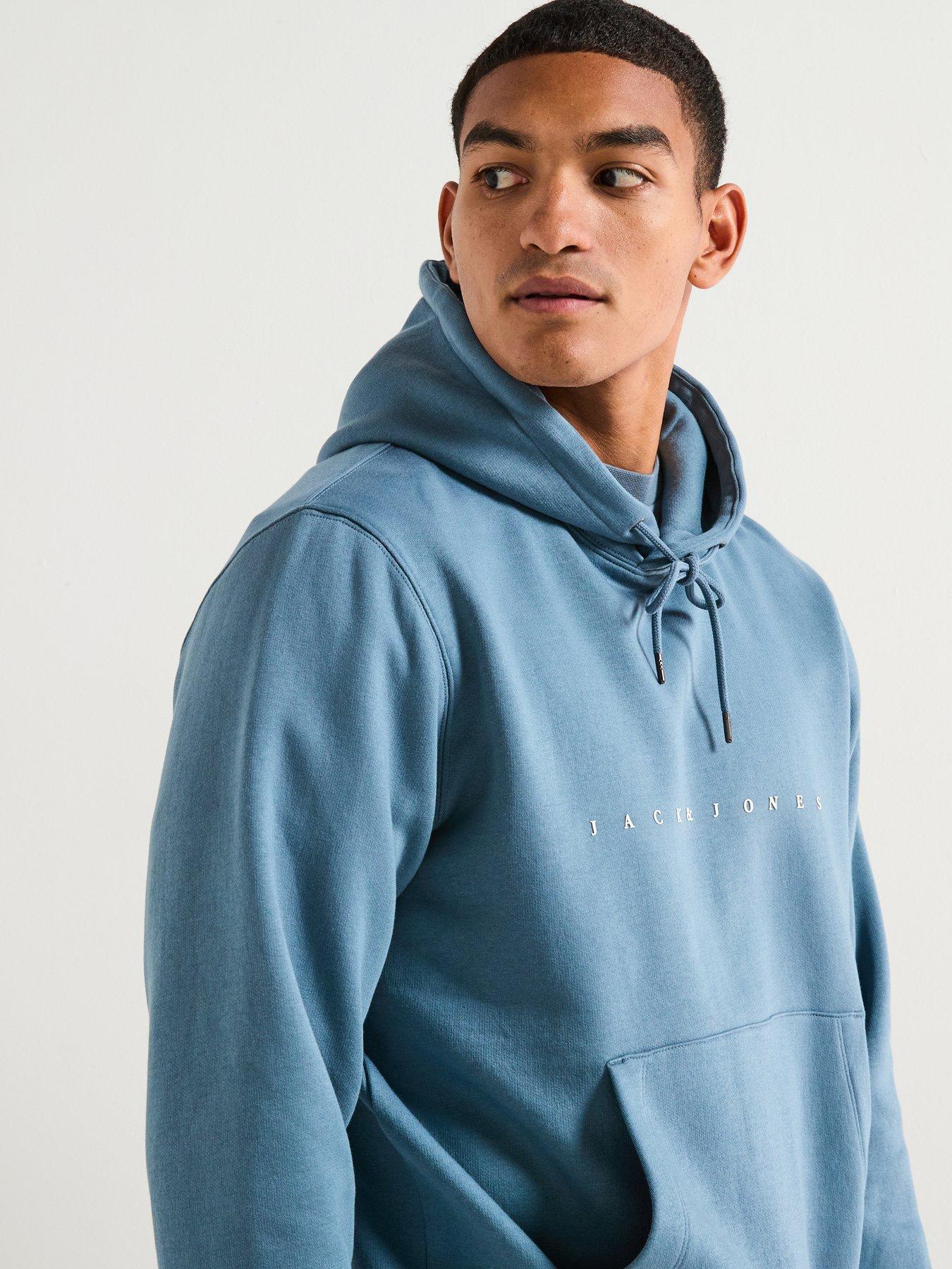  image of jack-jones-star-hoodie-blue