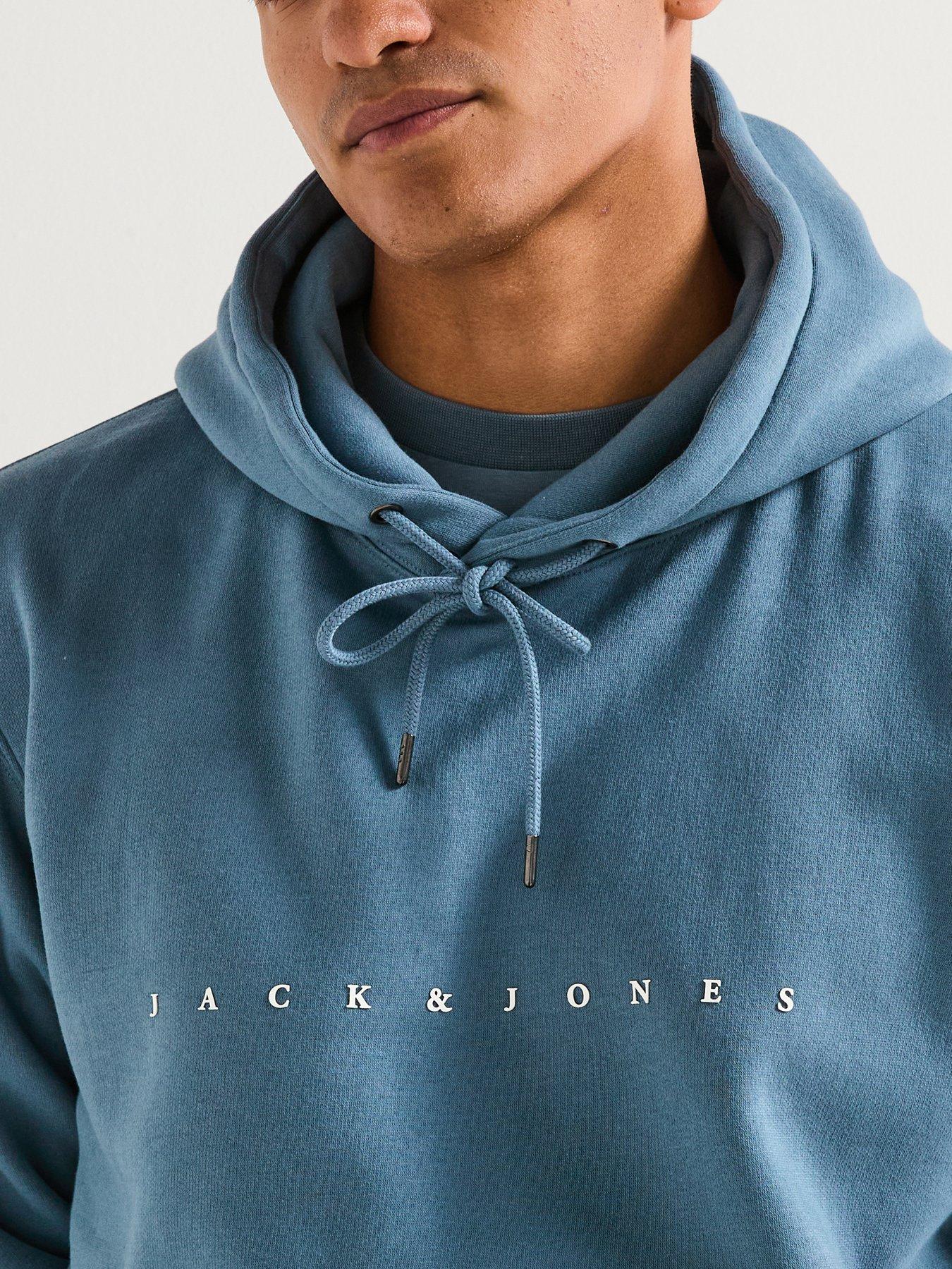  image of jack-jones-star-hoodie-blue