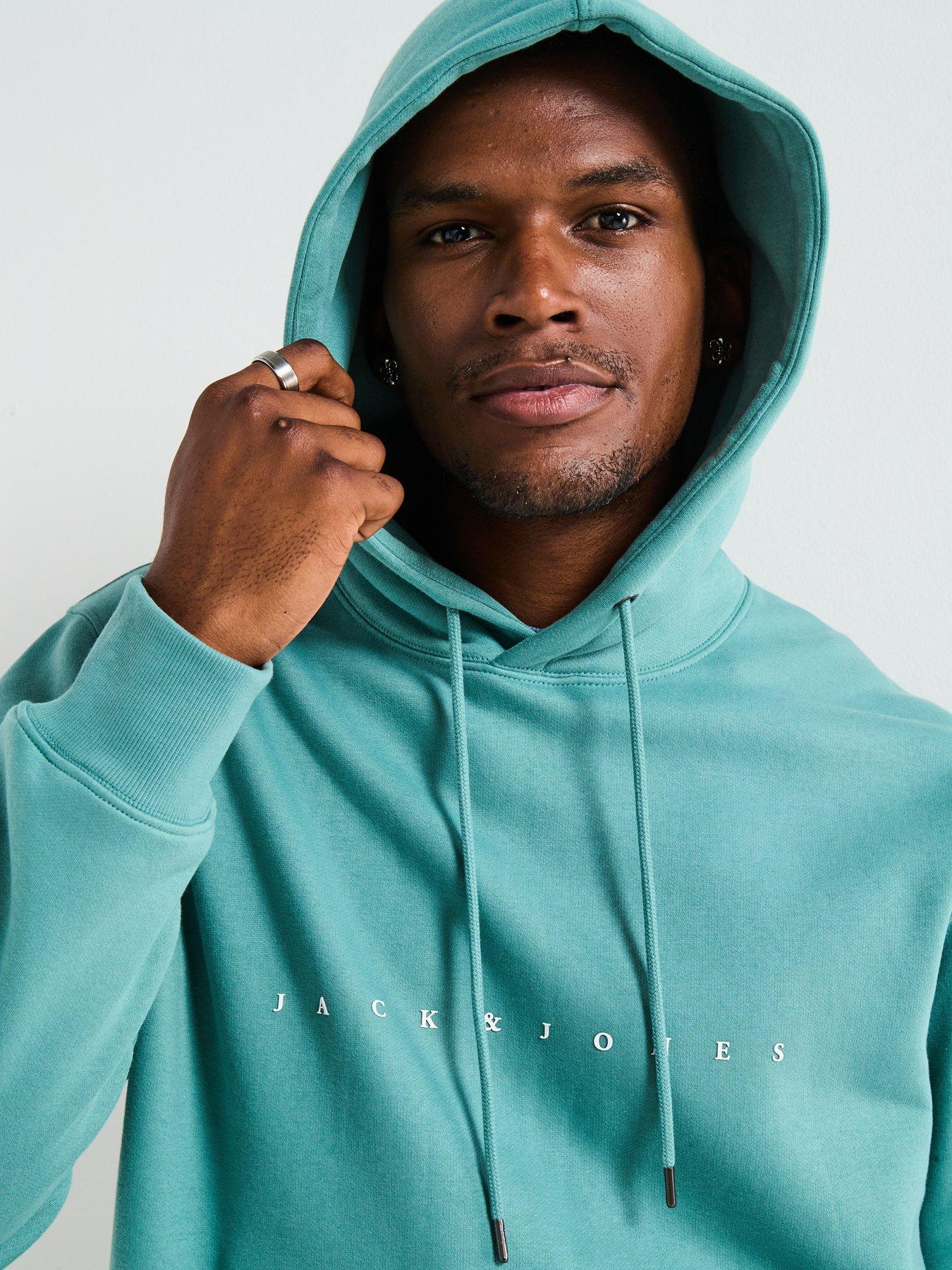  image of jack-jones-star-hoodie-blue