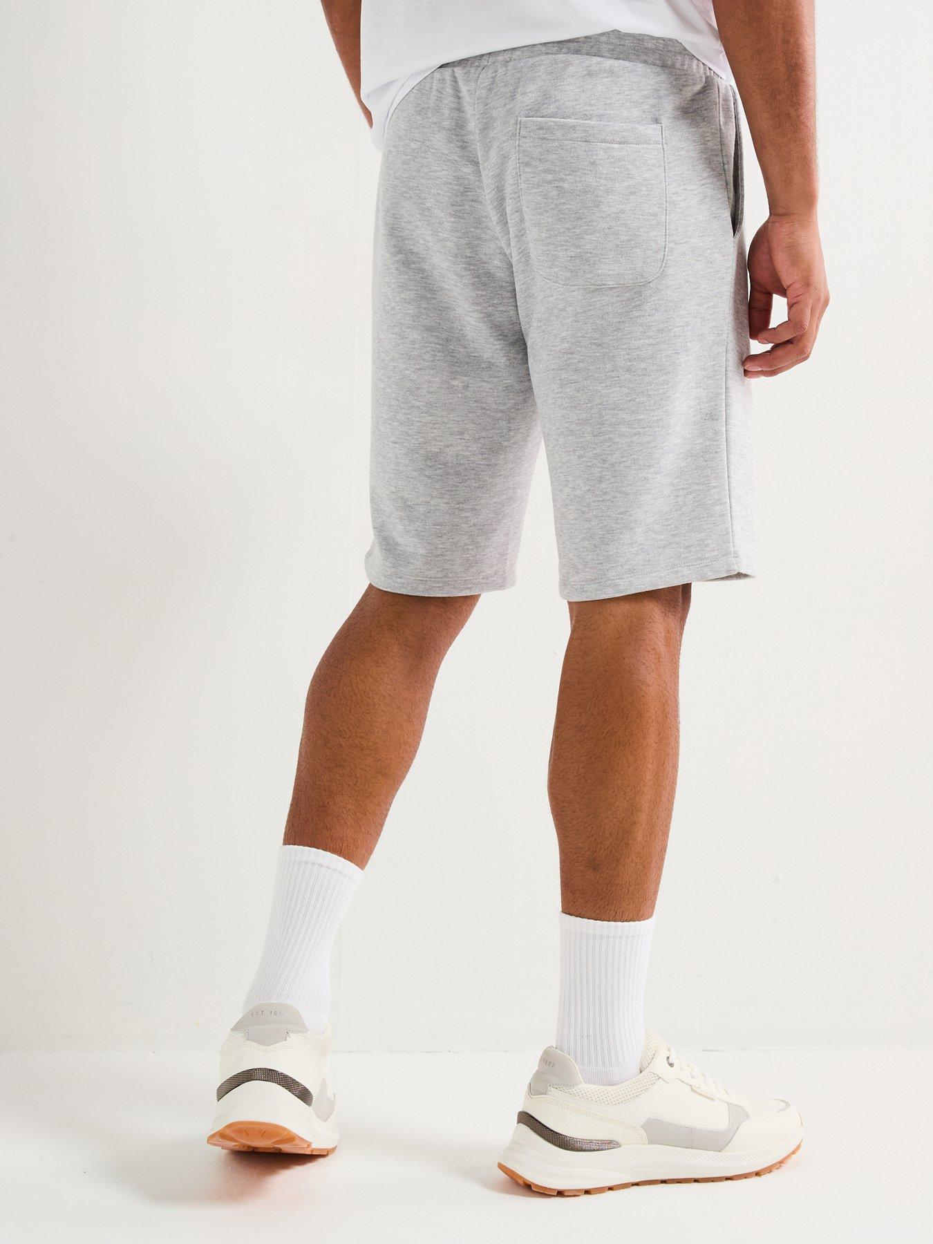  image of jack-jones-bradley-mid-length-sweat-shorts-light-grey