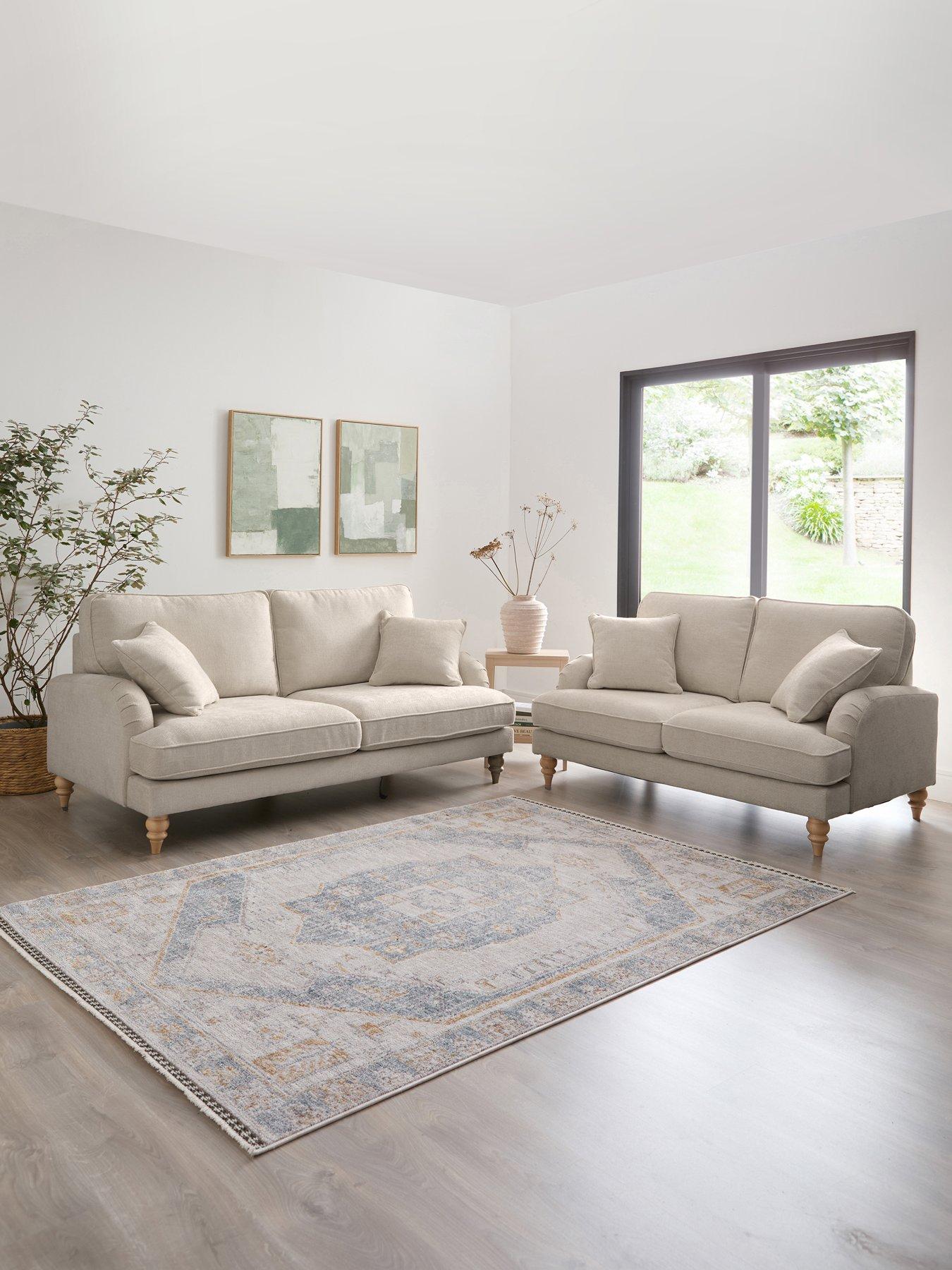 Michelle Keegan Home Hepburn 3 Seater + 2 Seater Fabric Sofa Set (Buy  &  SAVE!)