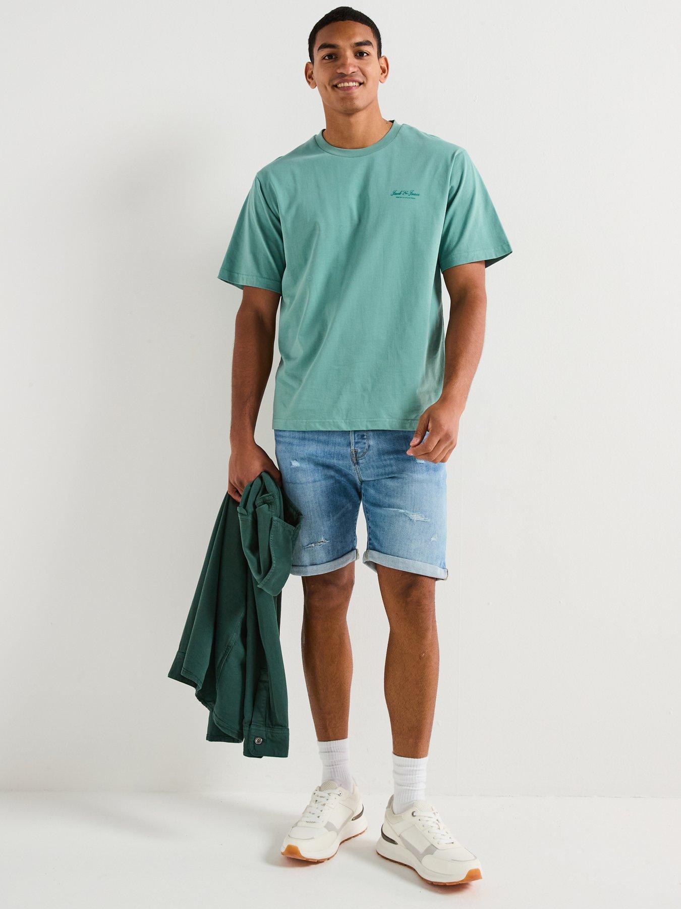 Image 3 of 4 of Jack & Jones Fox Denim Shorts - Blue