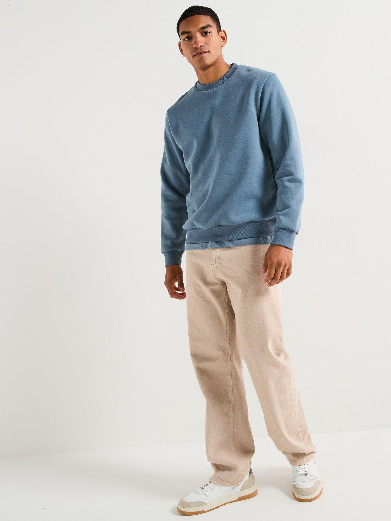  image of jack-jones-bradley-crew-sweatshirt-blue