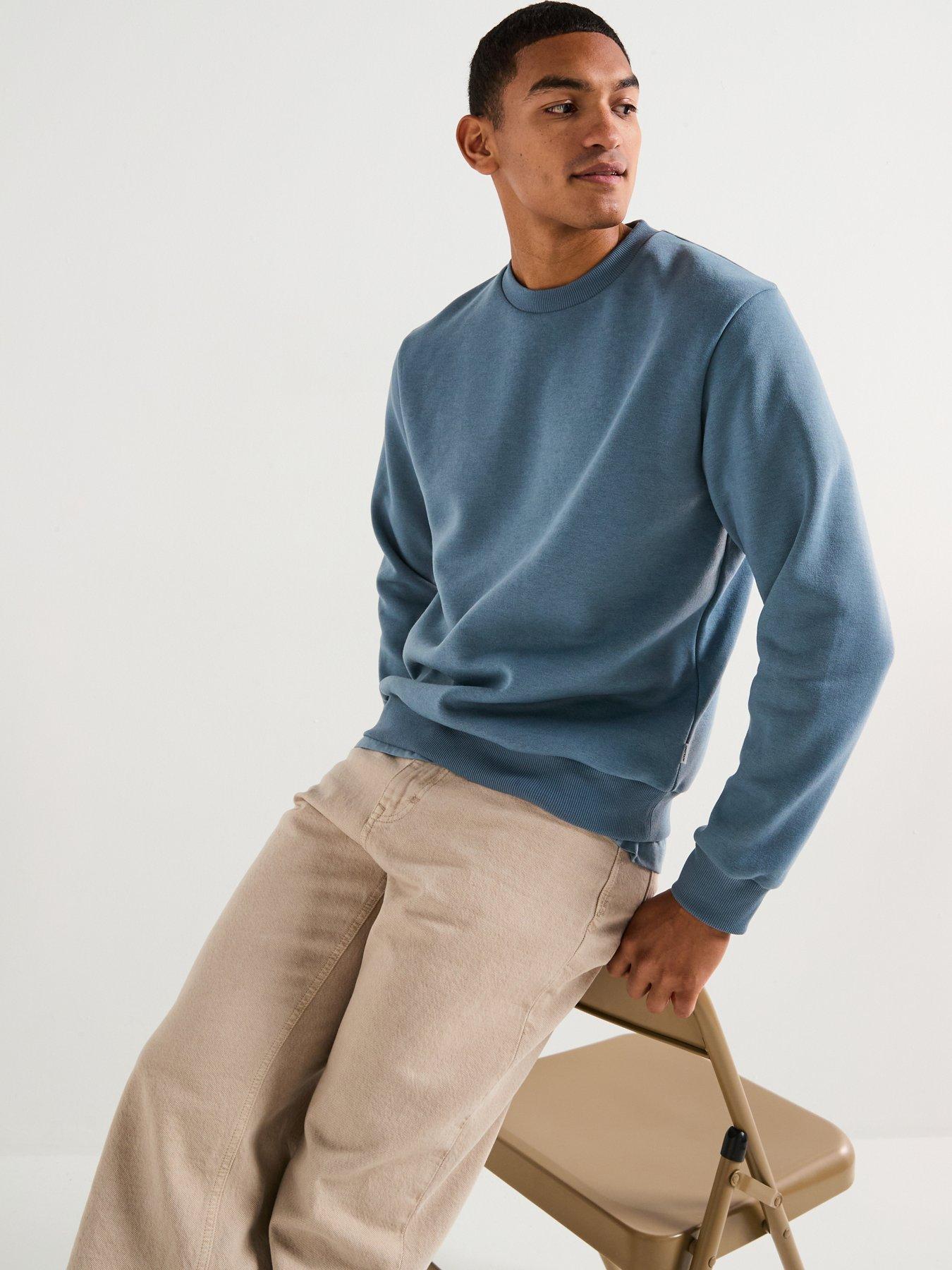  image of jack-jones-bradley-crew-sweatshirt-blue