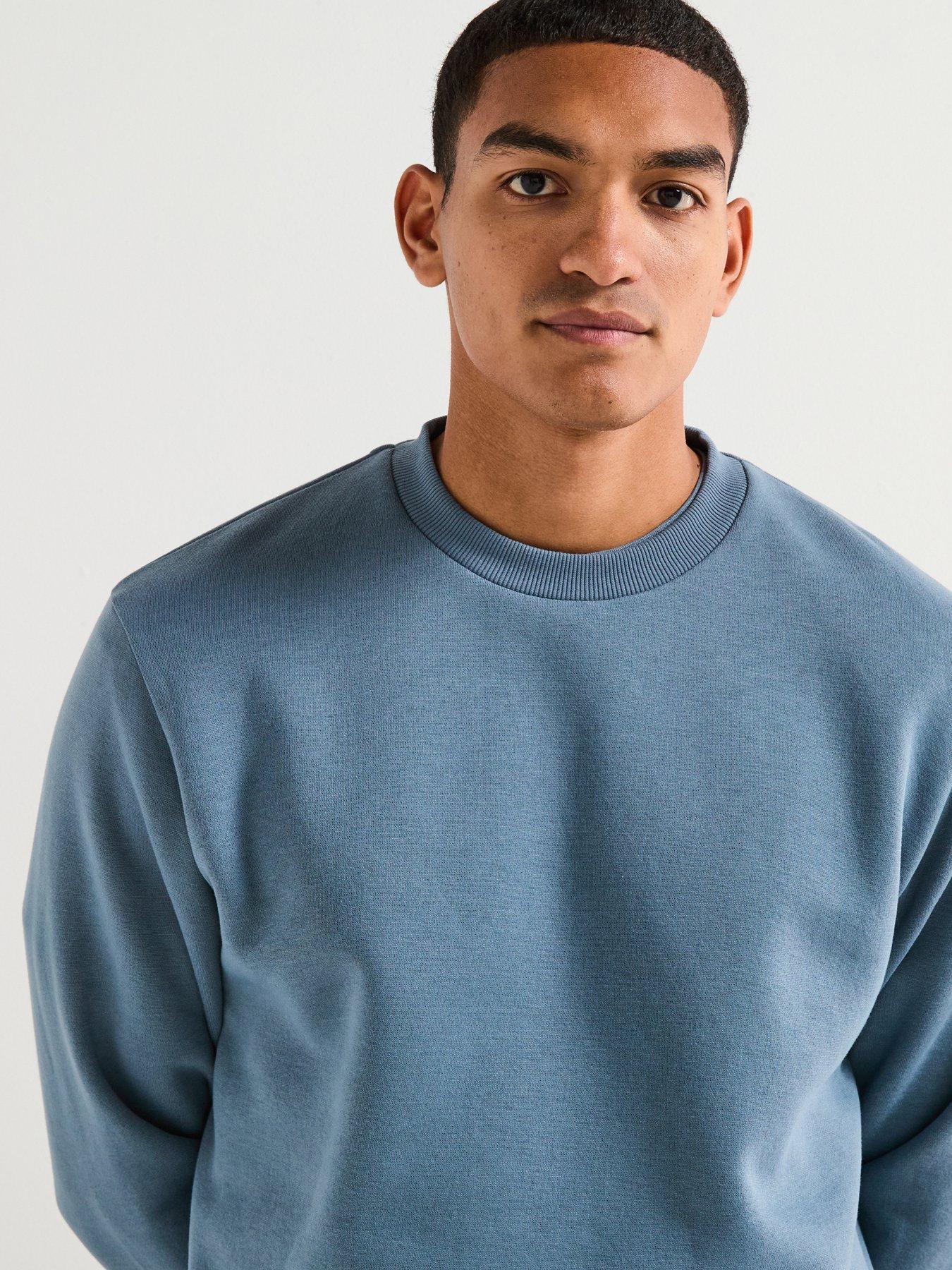  image of jack-jones-bradley-crew-sweatshirt-blue