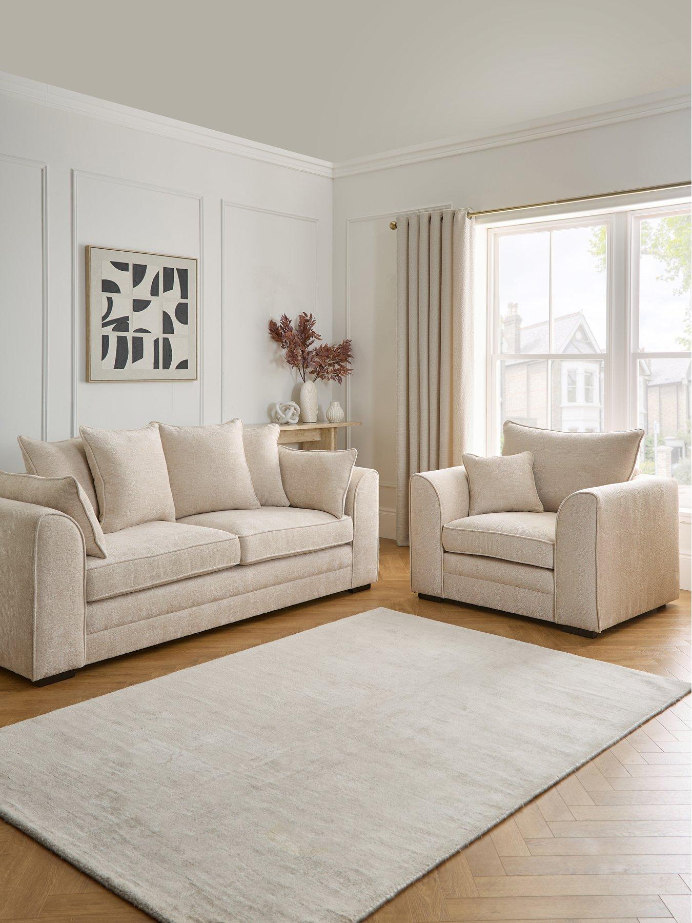 Image 1 of 7 of Very Home Soho Fabric 3 Seater + Armchair (Buy &amp; SAVE!)