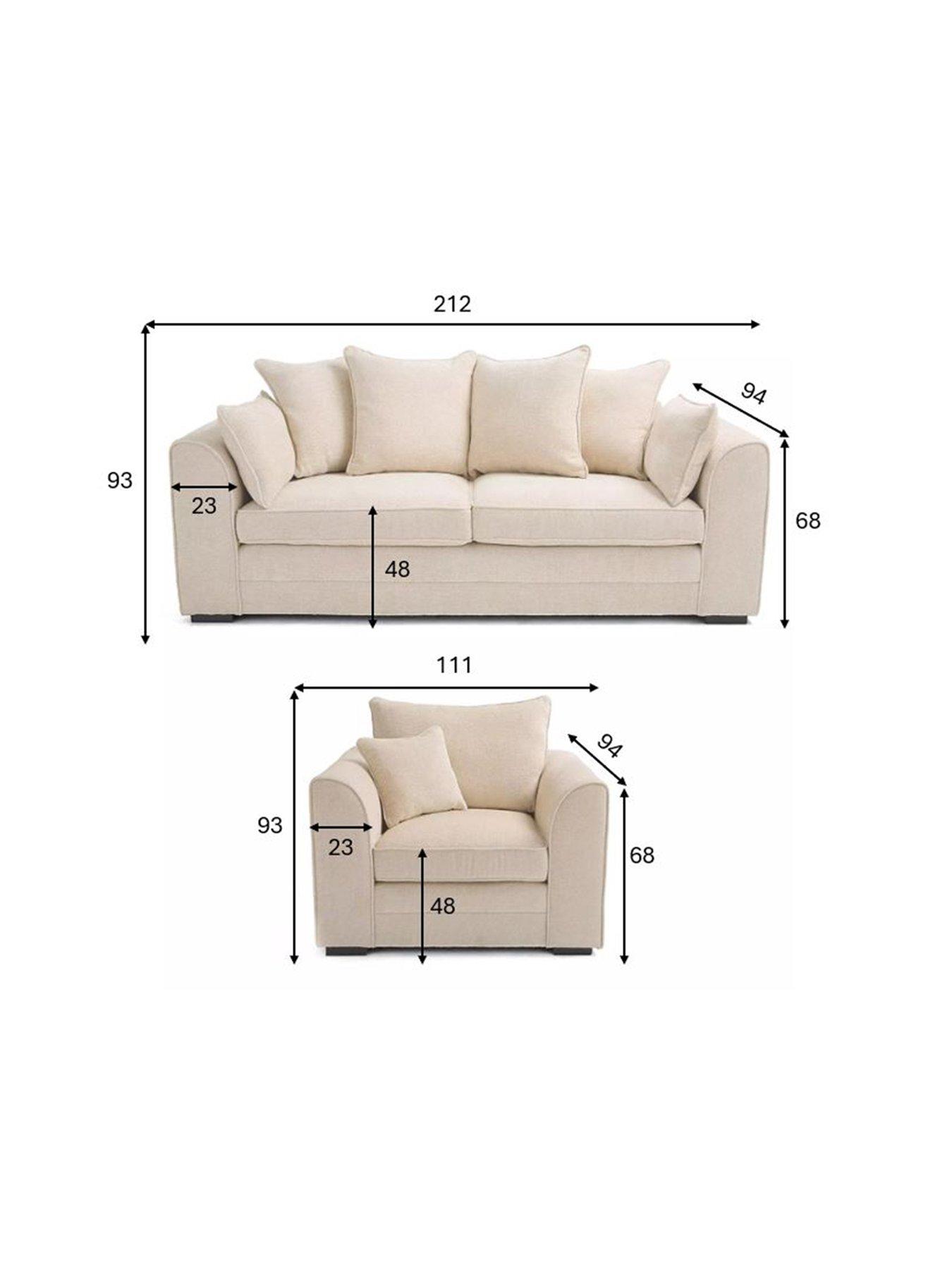 Image 7 of 7 of Very Home Soho Fabric 3 Seater + Armchair (Buy &amp; SAVE!)