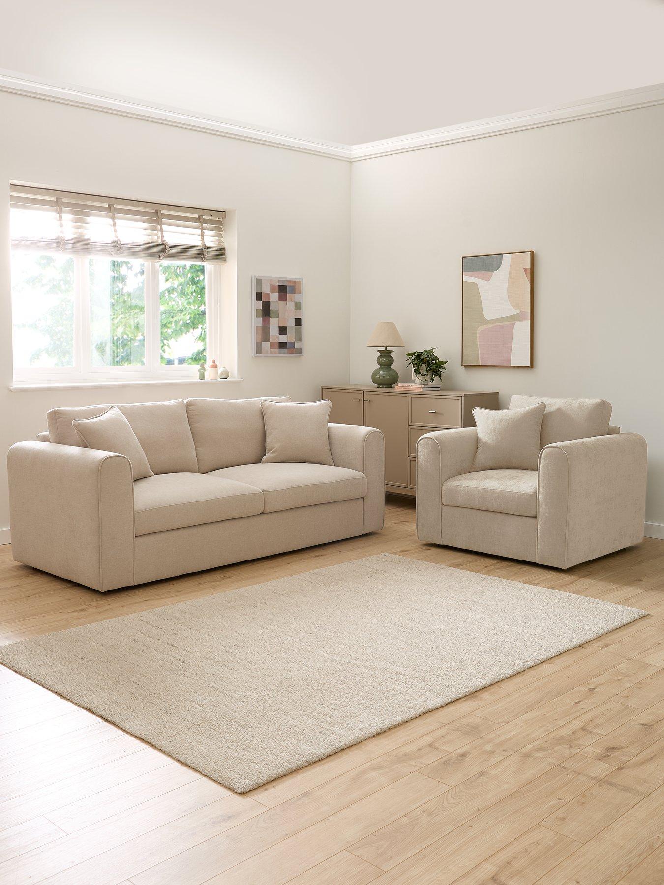 The Very Collection Nylah Fabric 3 Seater Sofa + Armchair (Buy  &  SAVE!) - FSC® Certified