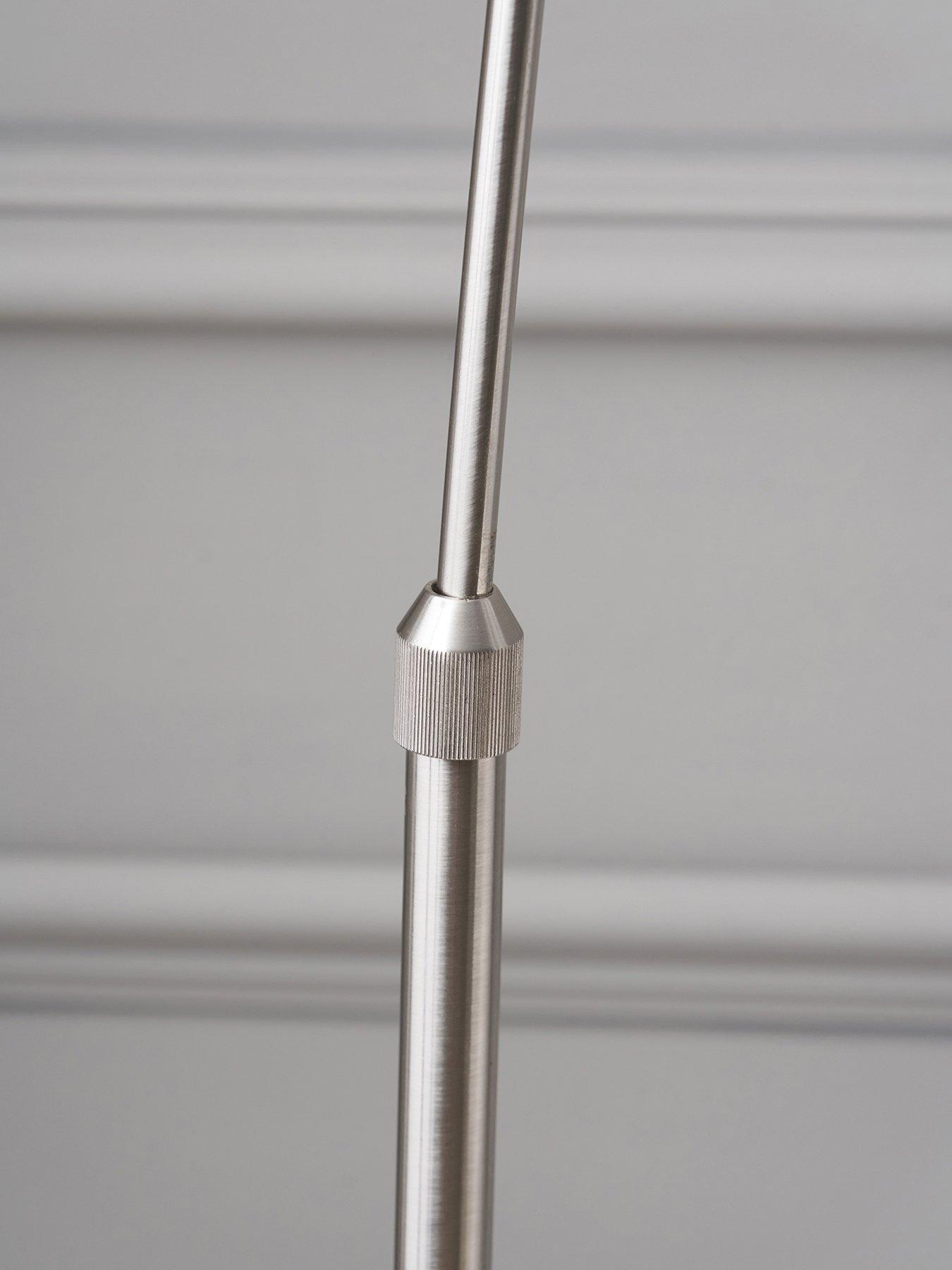 Image 5 of 7 of Pacific Lifestyle Feliciani Brushed Silver Metal and White Marble Floor Lamp