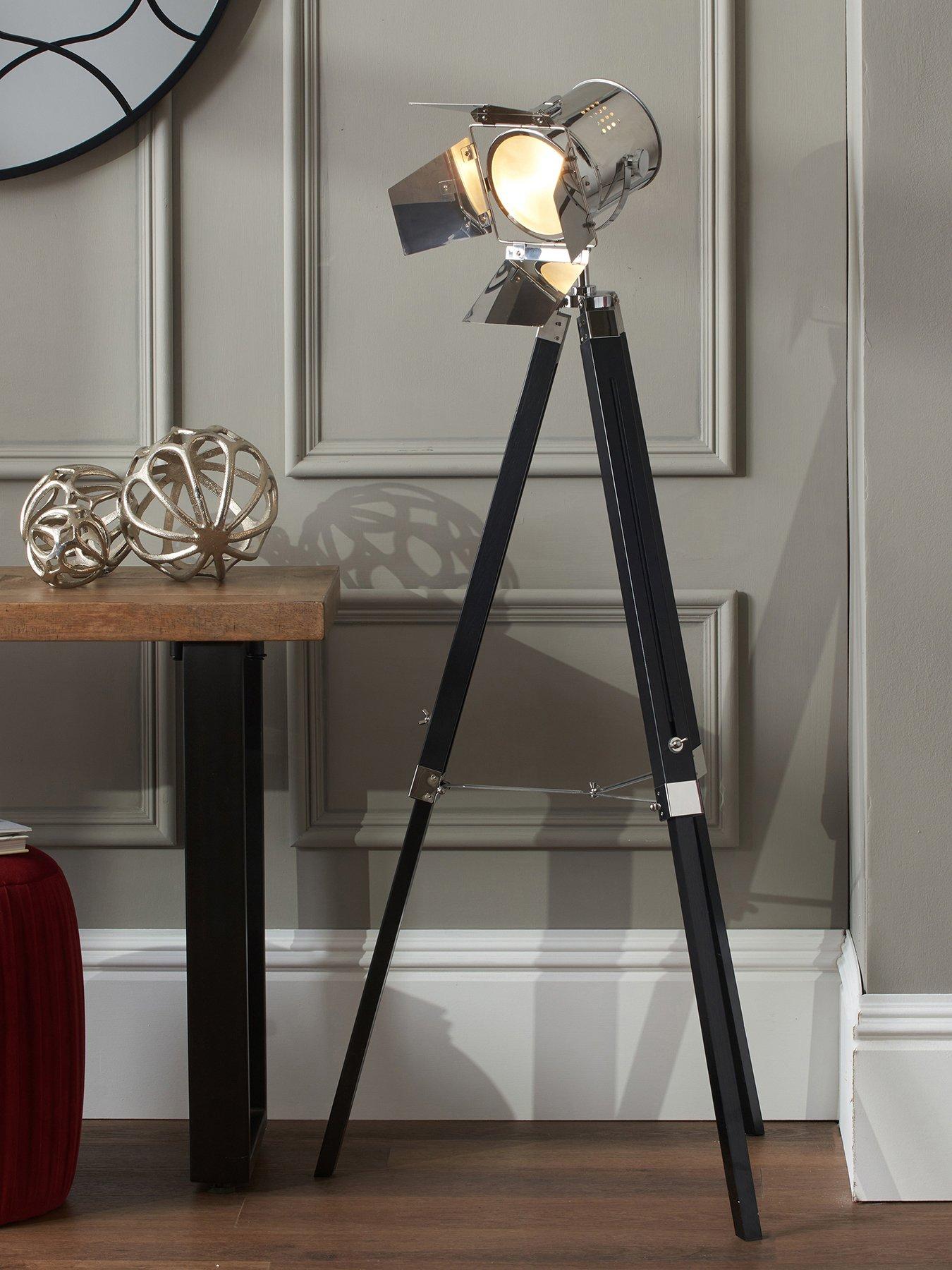 undefined Hereford Silver and Black Tripod Floor Lamp