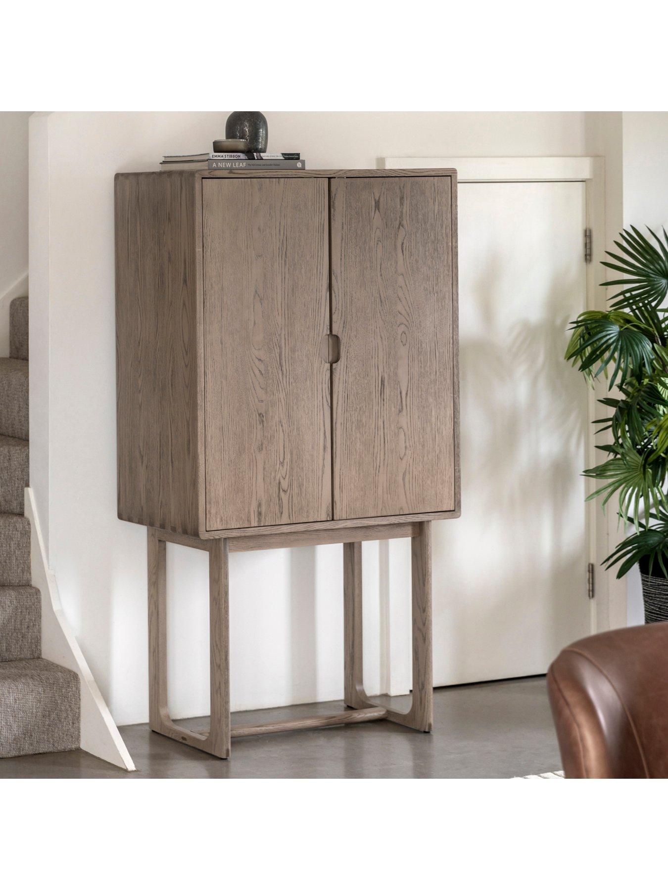 Image 3 of 6 of Gallery Direct Craft Cocktail Storage Cabinet - Smoked Oak