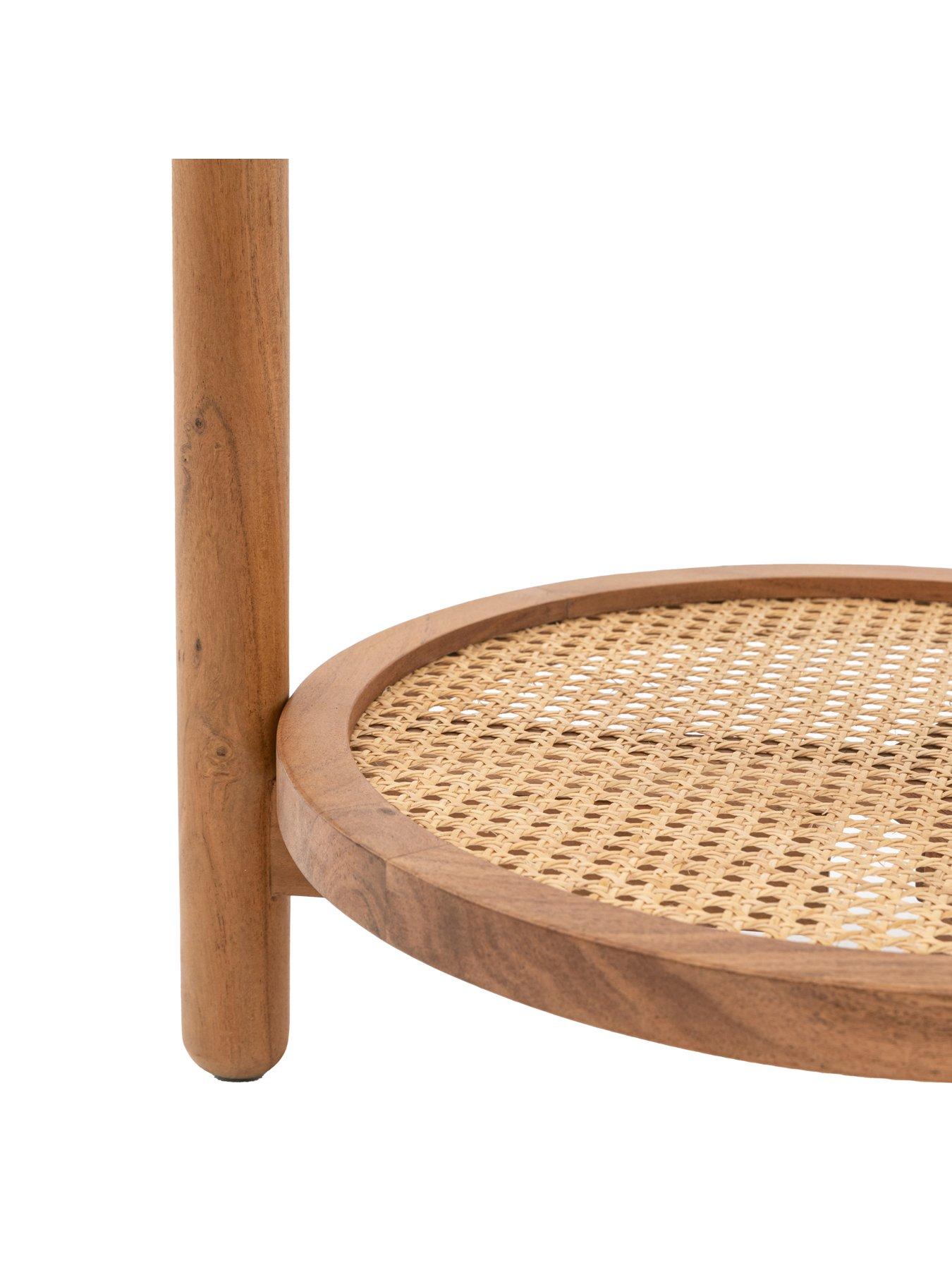 Image 6 of 7 of Gallery Direct Cannes Solid Acacia Wood & Rattan  Side Table
