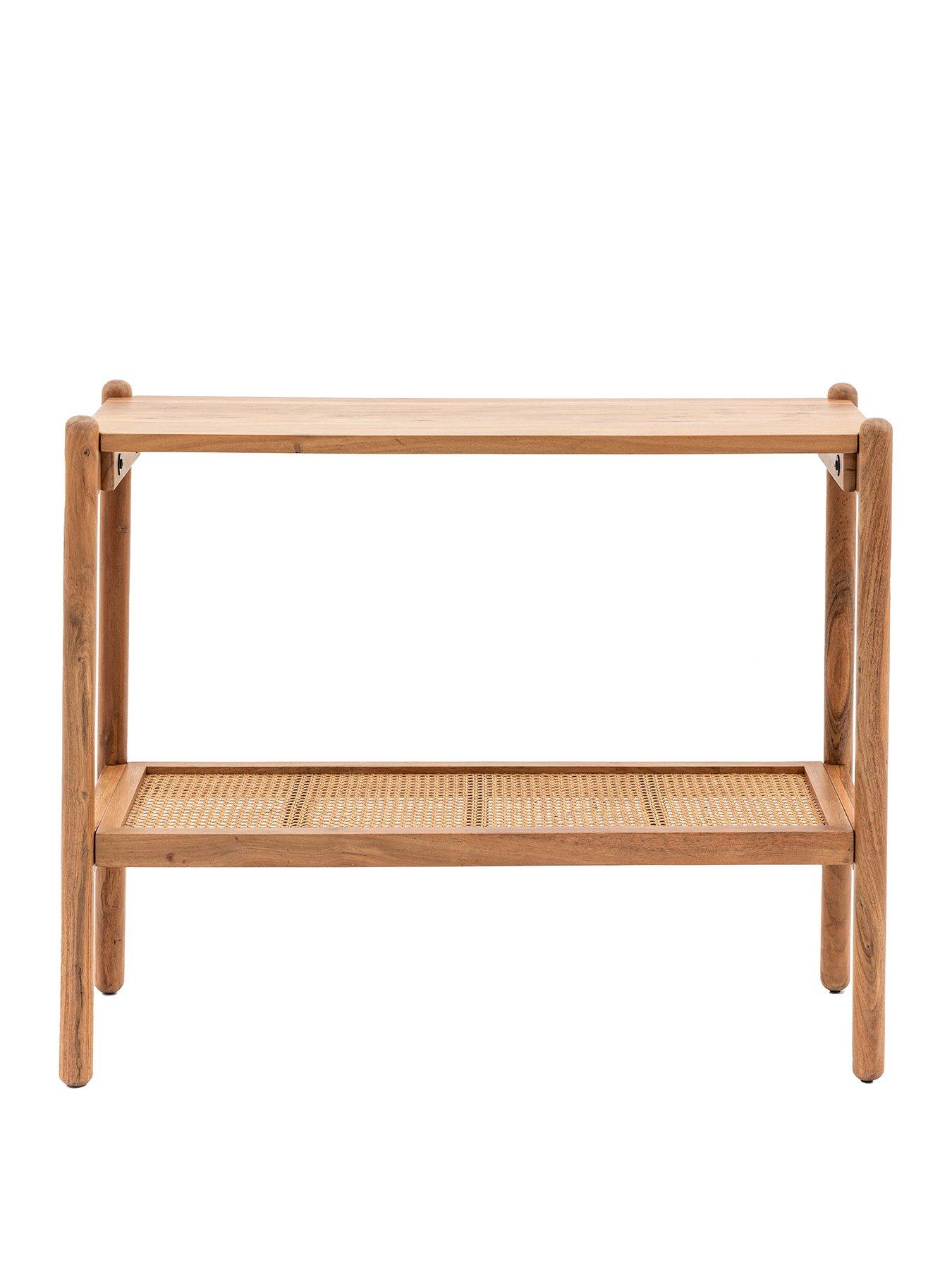 Image 2 of 5 of Gallery Direct Cannes Solid Acacia Wood & Rattan  Console Table