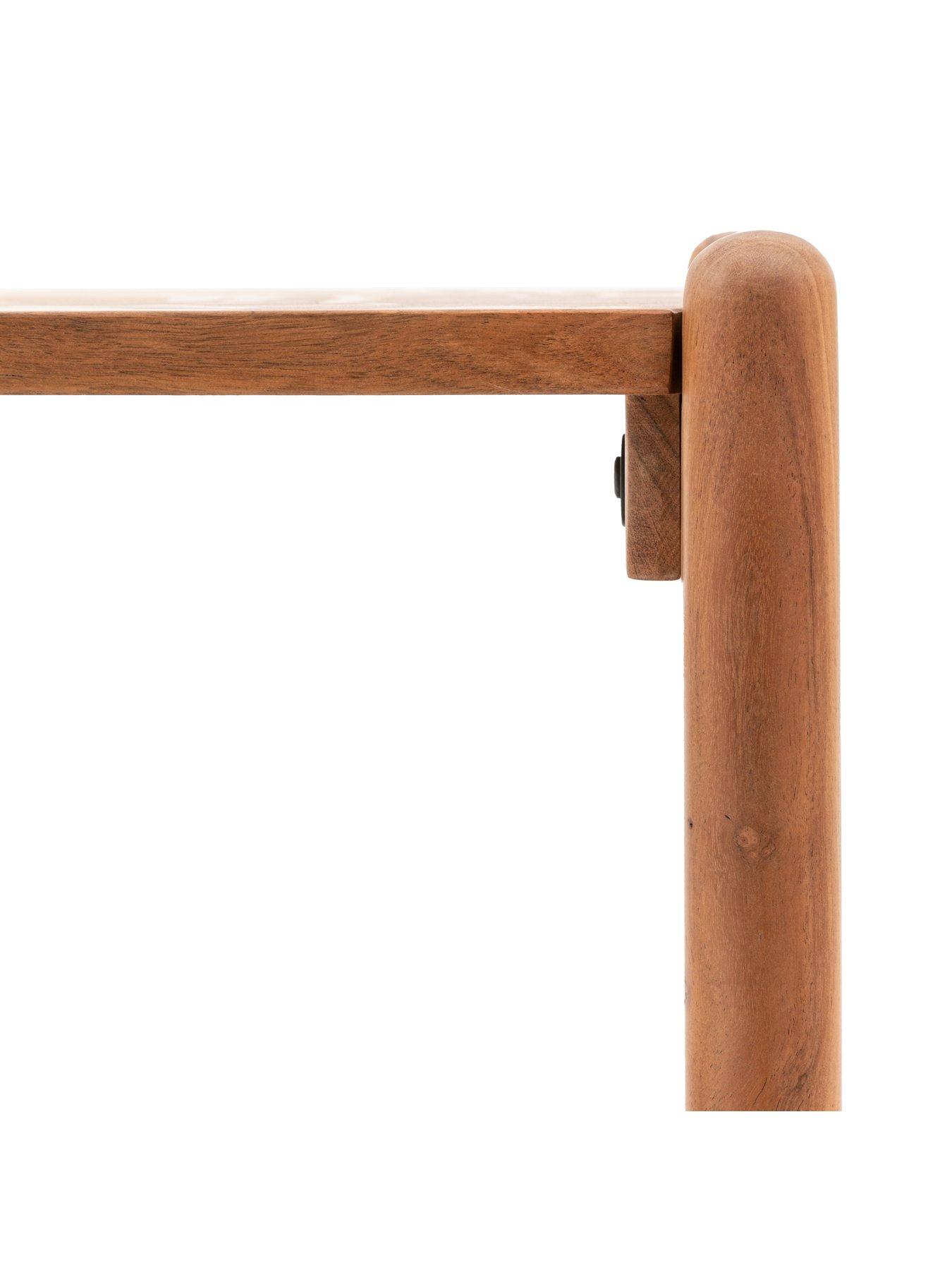 Image 4 of 5 of Gallery Direct Cannes Solid Acacia Wood & Rattan  Console Table