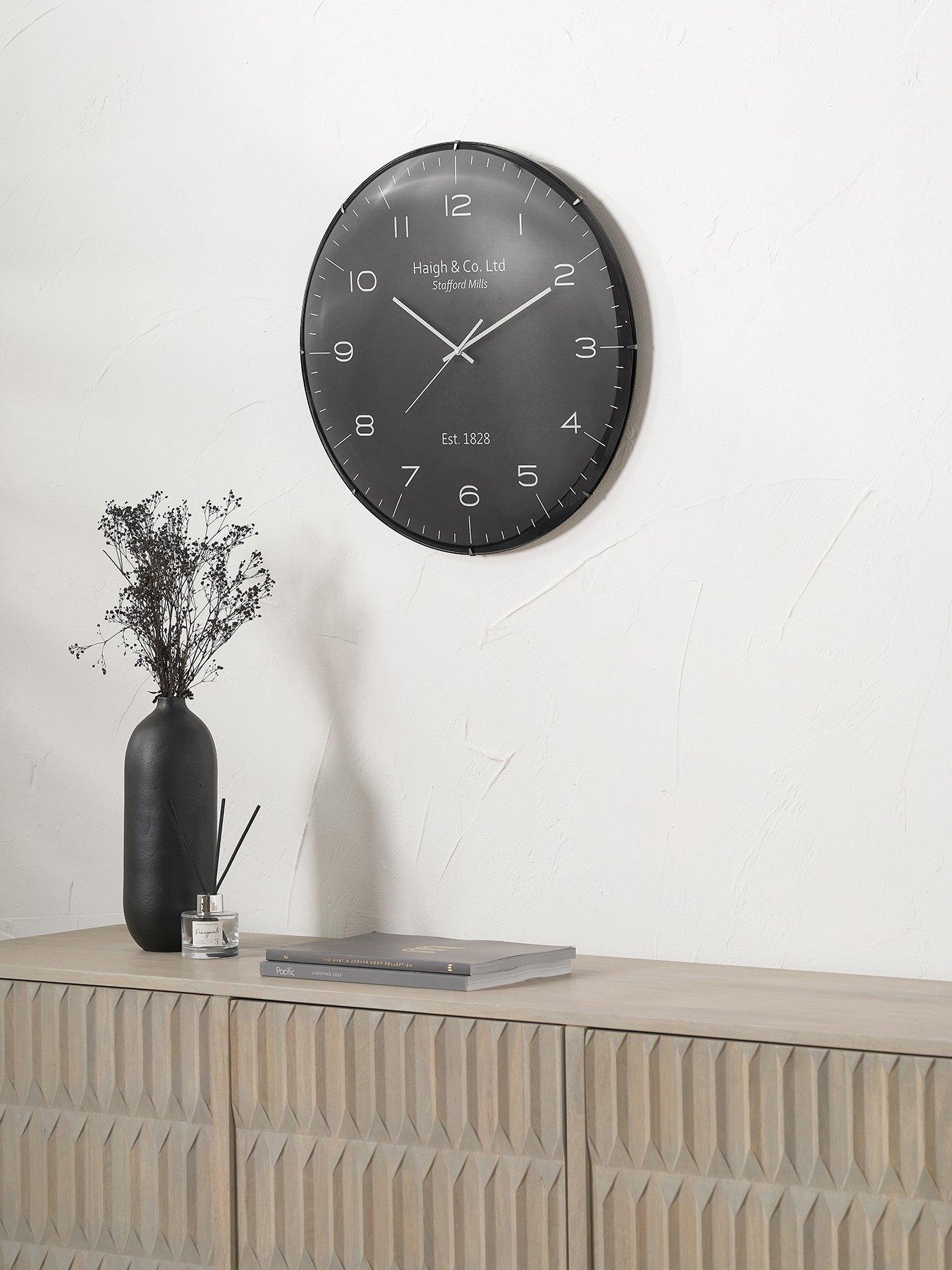 Image 1 of 7 of Pacific Lifestyle Black and Silver Dome Glass Wall Clock