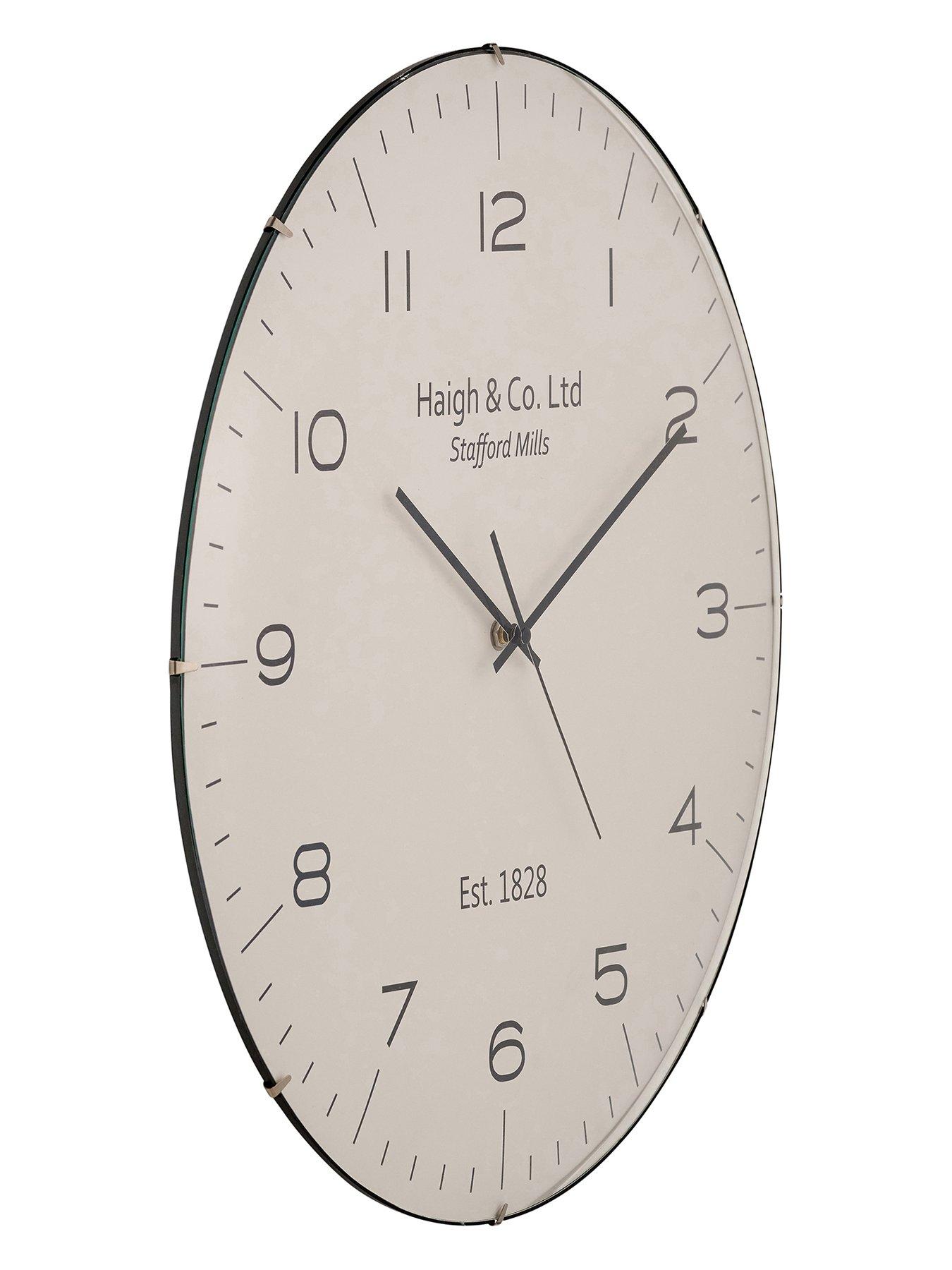 Image 3 of 6 of Pacific Lifestyle Cream and Black Dome Glass Wall Clock
