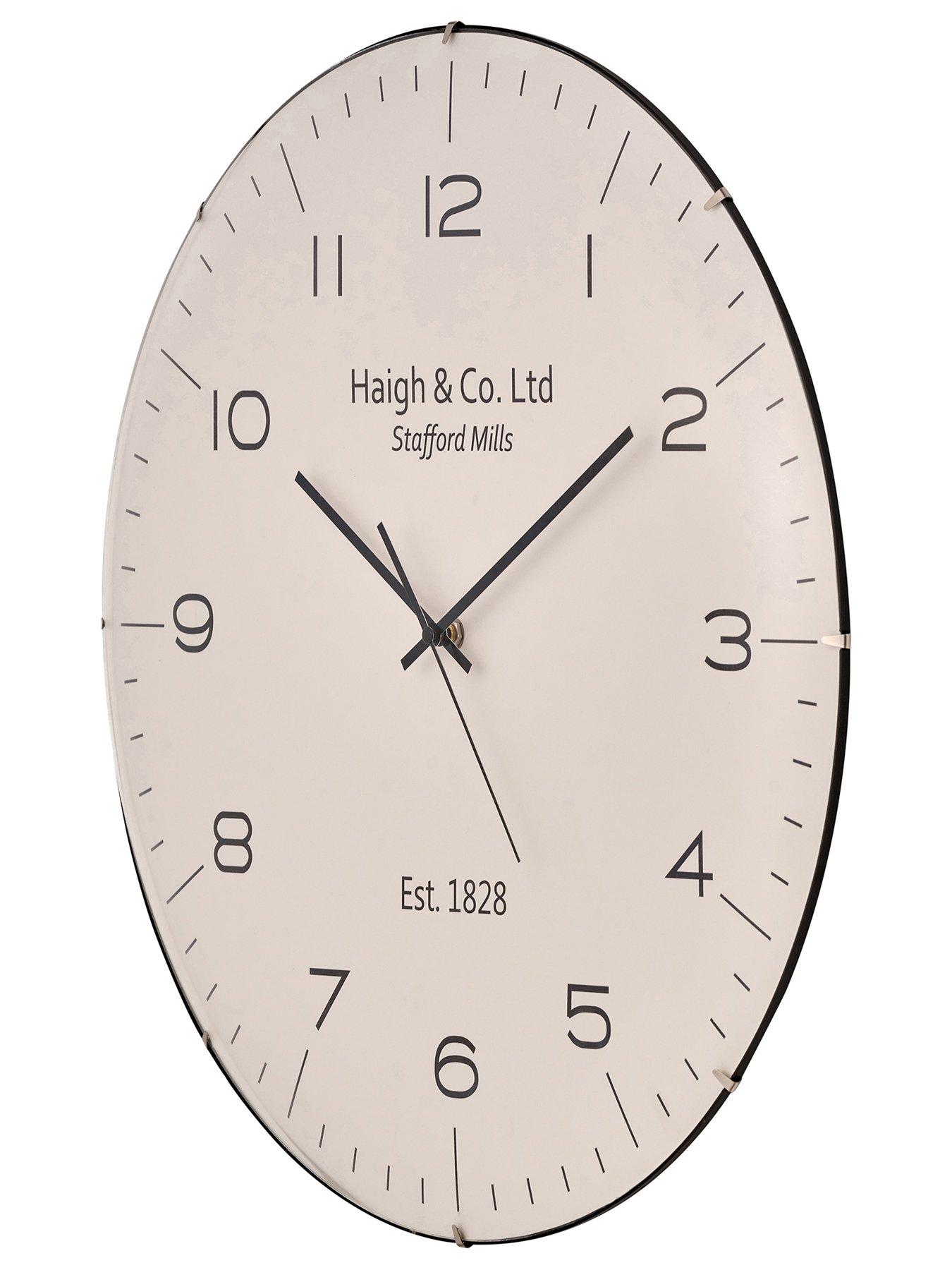 Image 4 of 6 of Pacific Lifestyle Cream and Black Dome Glass Wall Clock