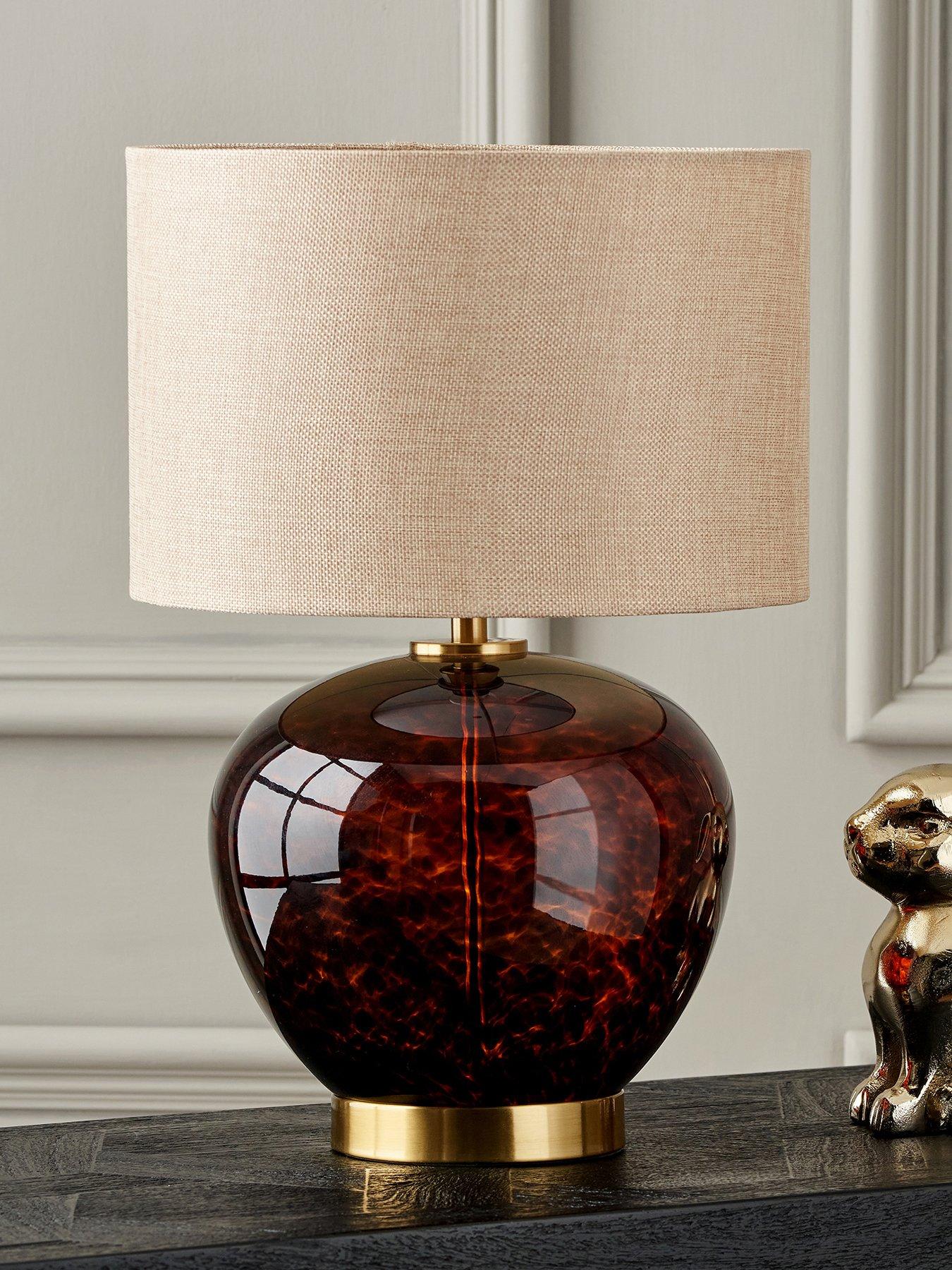 undefined Lucien Tortoiseshell Glass Table Lamp