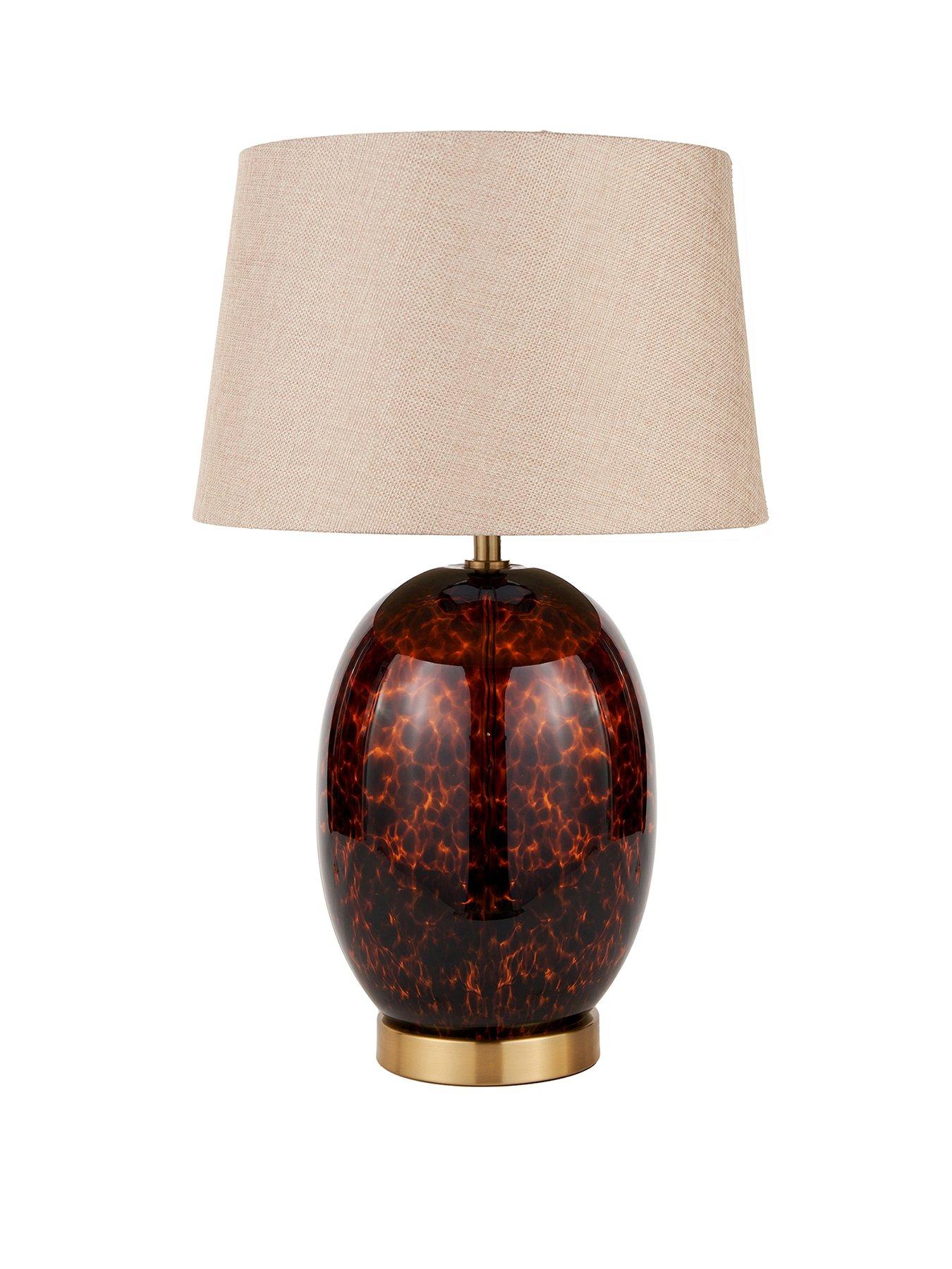 Image 2 of 7 of Pacific Lifestyle Lucien Tortoiseshell Glass Tall Table Lamp
