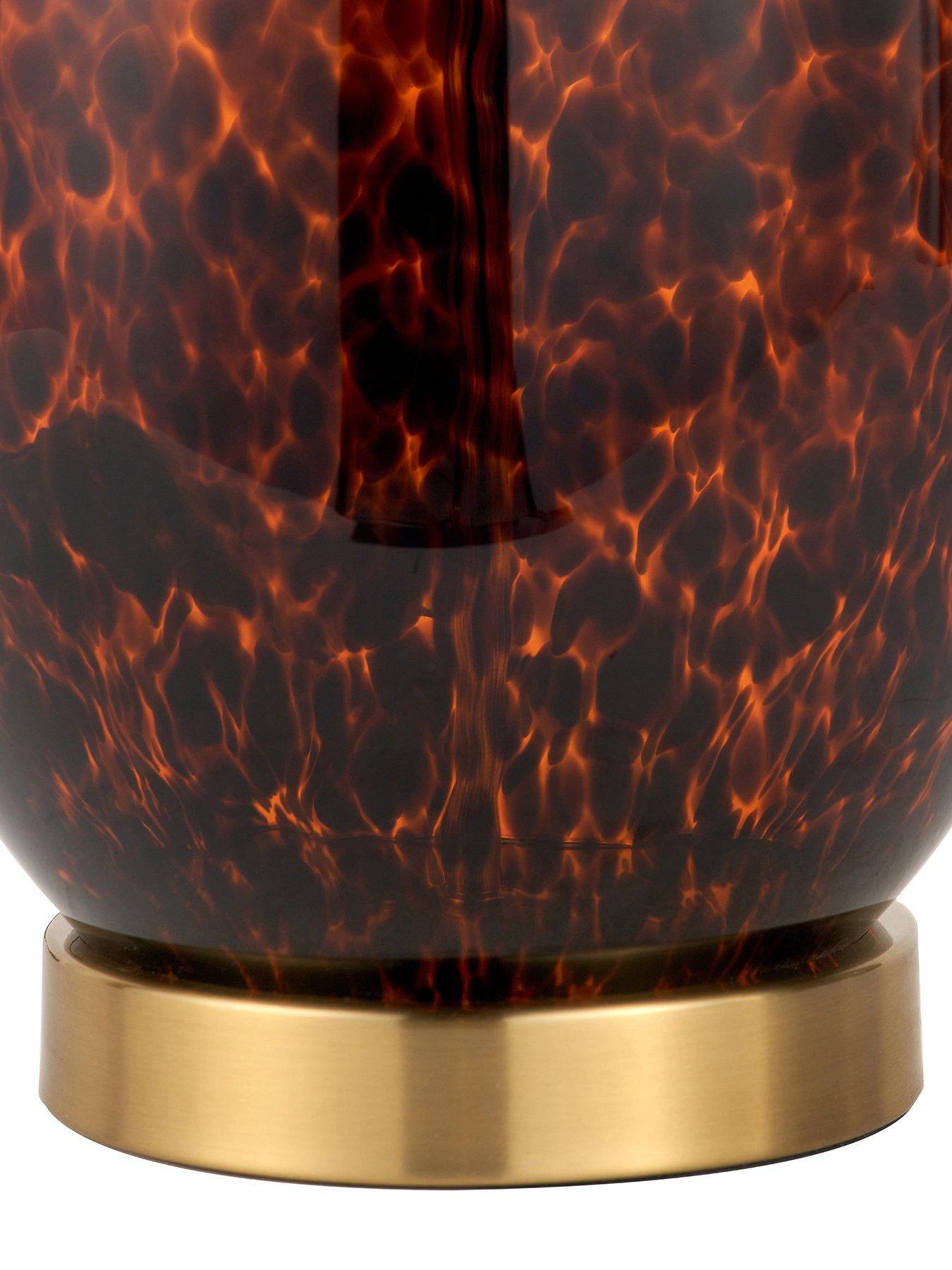 Image 6 of 7 of Pacific Lifestyle Lucien Tortoiseshell Glass Tall Table Lamp