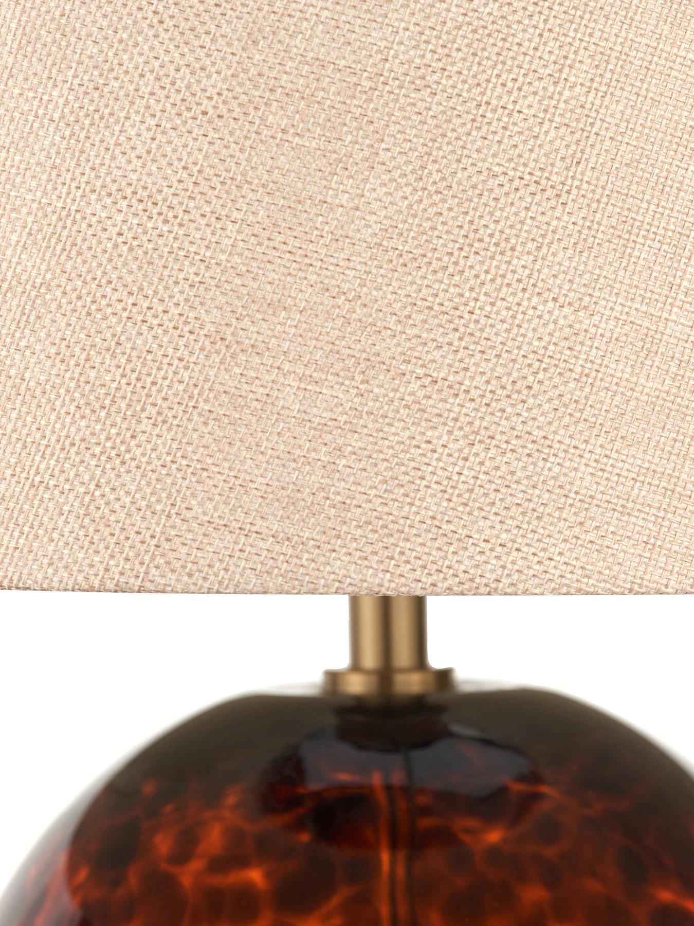 Image 7 of 7 of Pacific Lifestyle Lucien Tortoiseshell Glass Tall Table Lamp