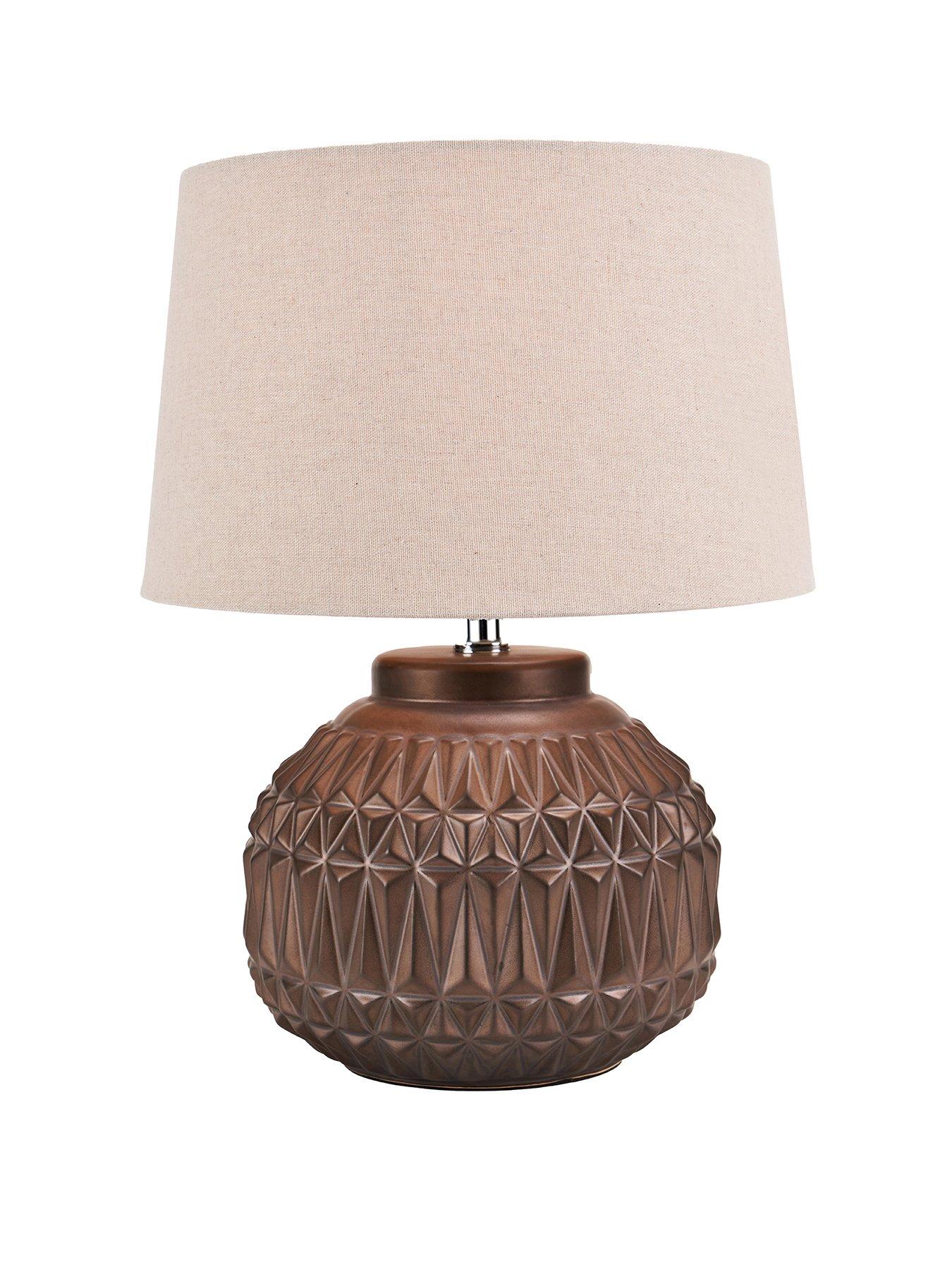 Image 2 of 6 of Pacific Lifestyle Anneli Bronze Aztec Texture Ceramic Table Lamp
