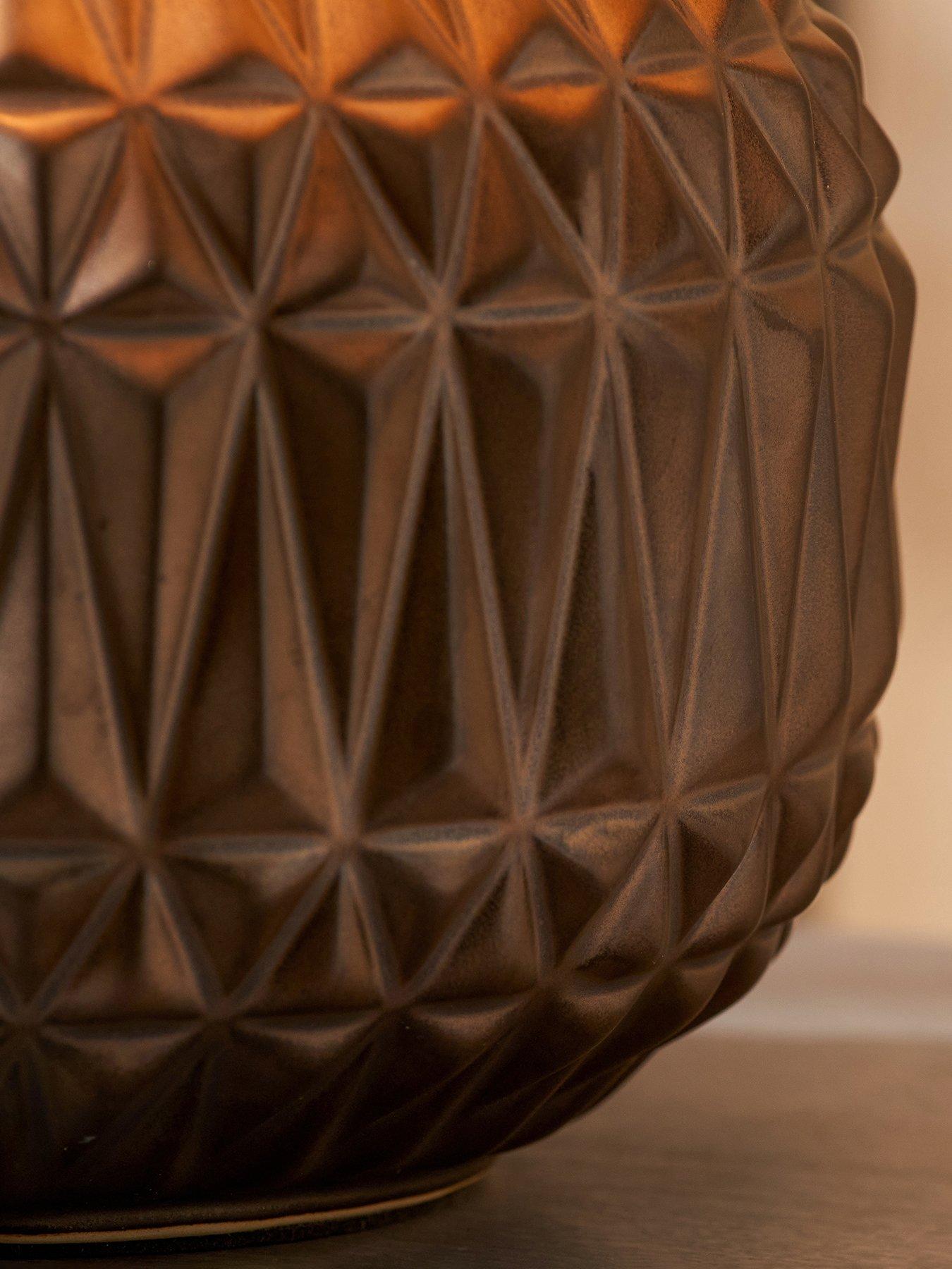 Image 6 of 6 of Pacific Lifestyle Anneli Bronze Aztec Texture Ceramic Table Lamp