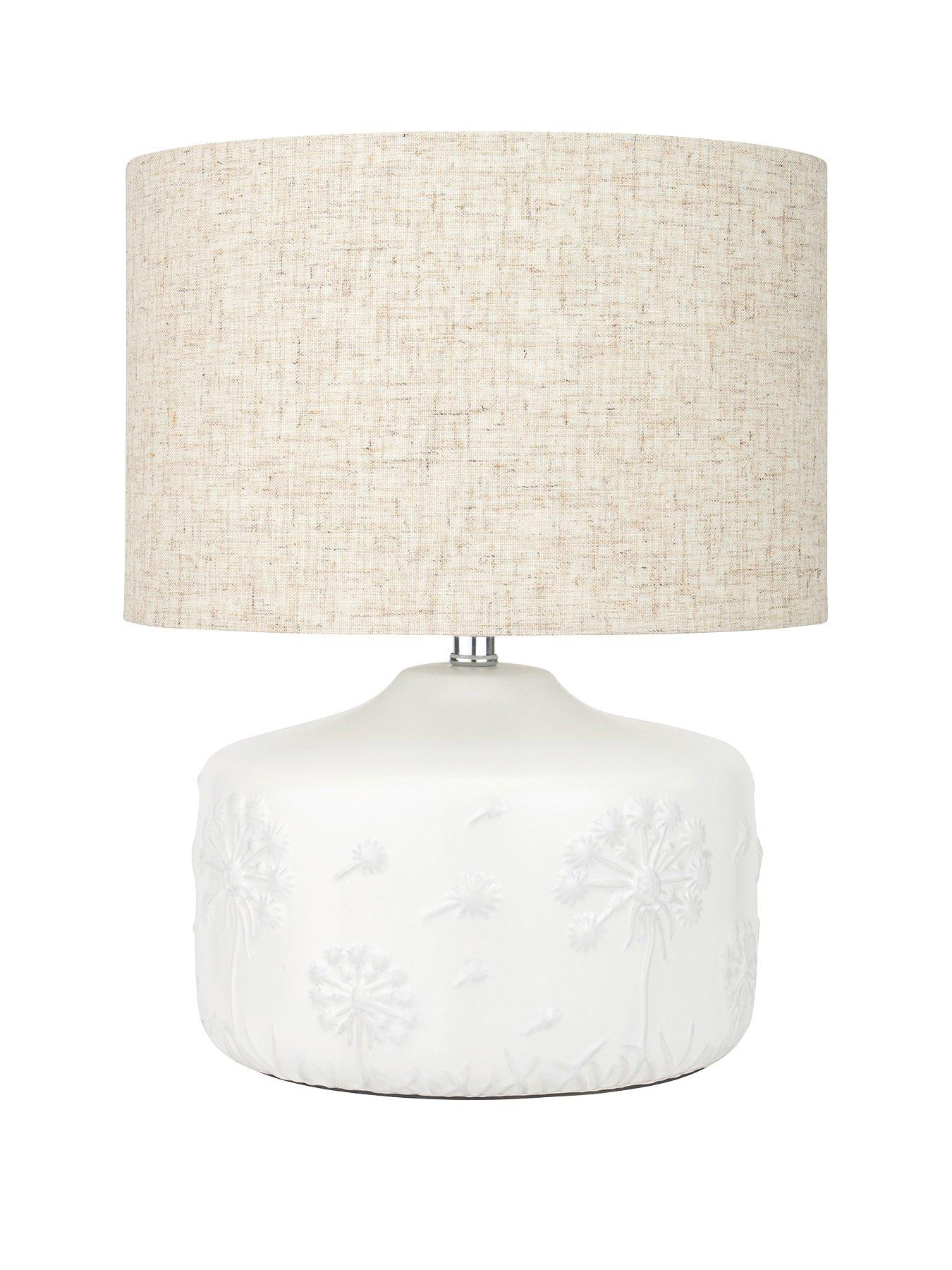 Image 2 of 6 of Pacific Lifestyle Flora White Small Floral Ceramic Table Lamp