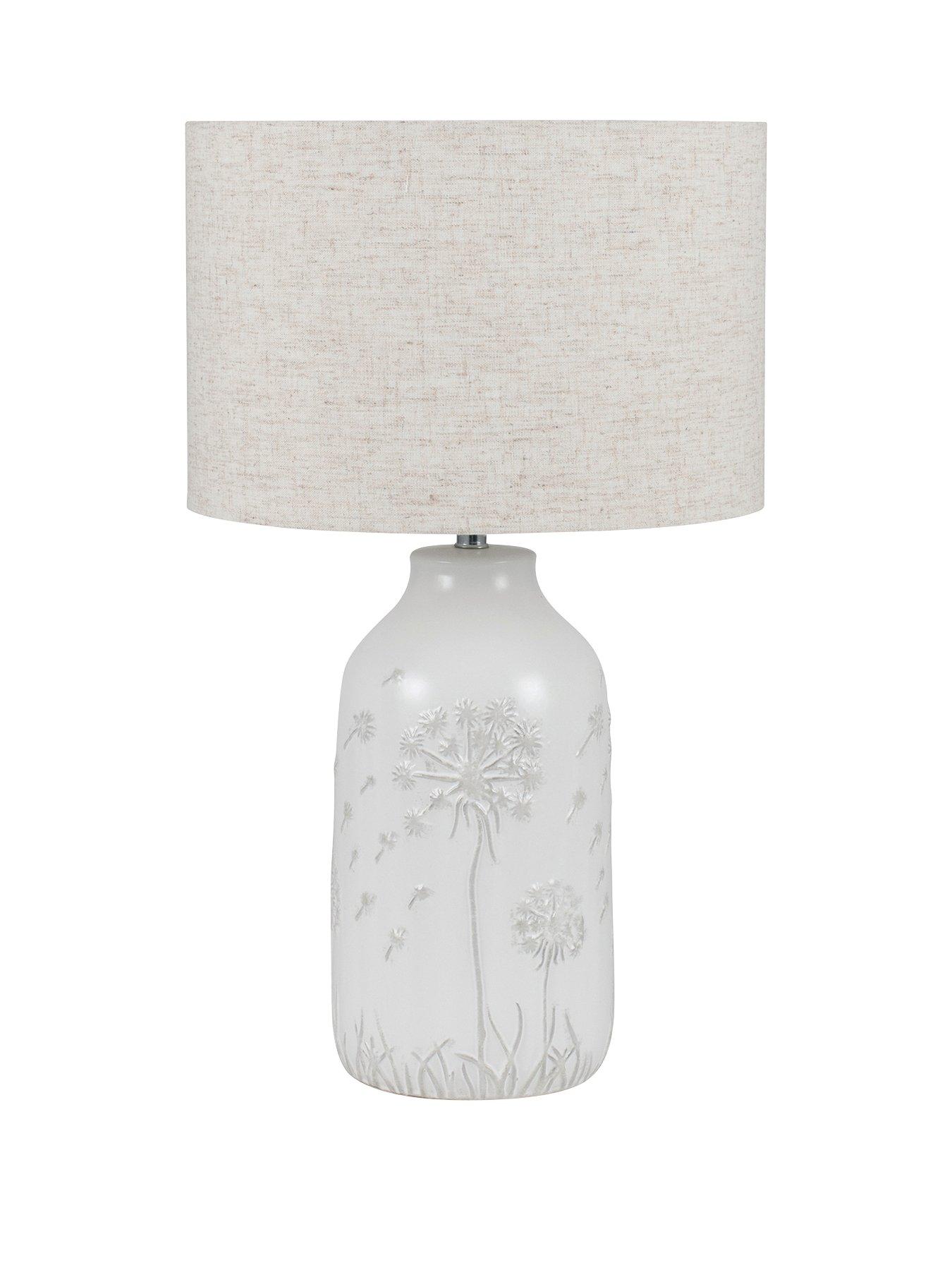  image of pacific-lifestyle-flora-white-floral-ceramic-table-lamp