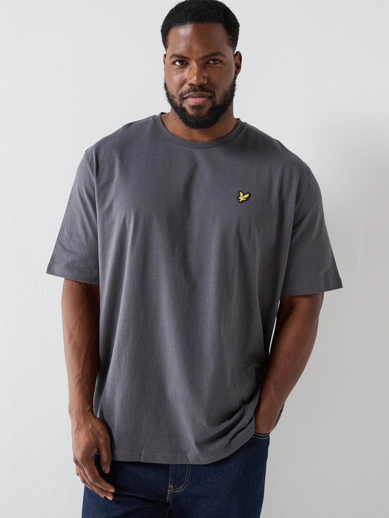 image of lyle-scott-big-and-tall-plain-t-shirt--grey